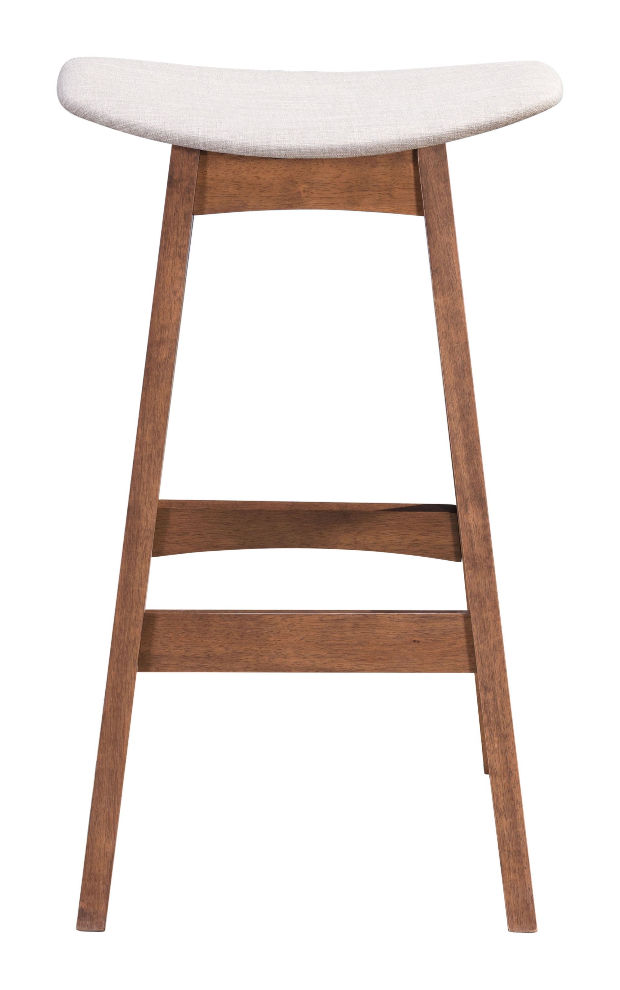 18.7" x 16.5" x 29.9" Gray & Walnut, Wood Veneer, Rubberwood, Barstool Dove - Set of 2