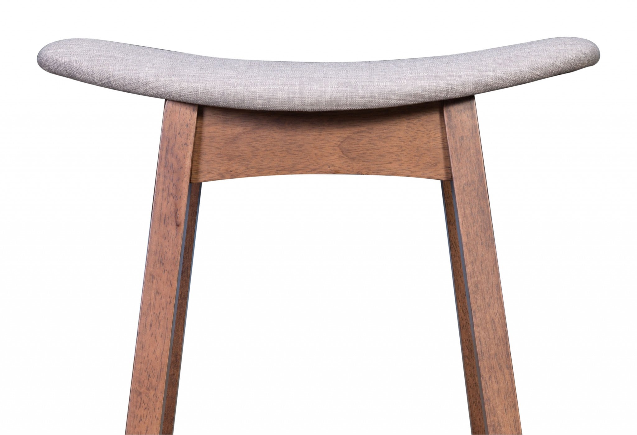 18.7" x 16.5" x 29.9" Gray & Walnut, Wood Veneer, Rubberwood, Barstool Dove - Set of 2