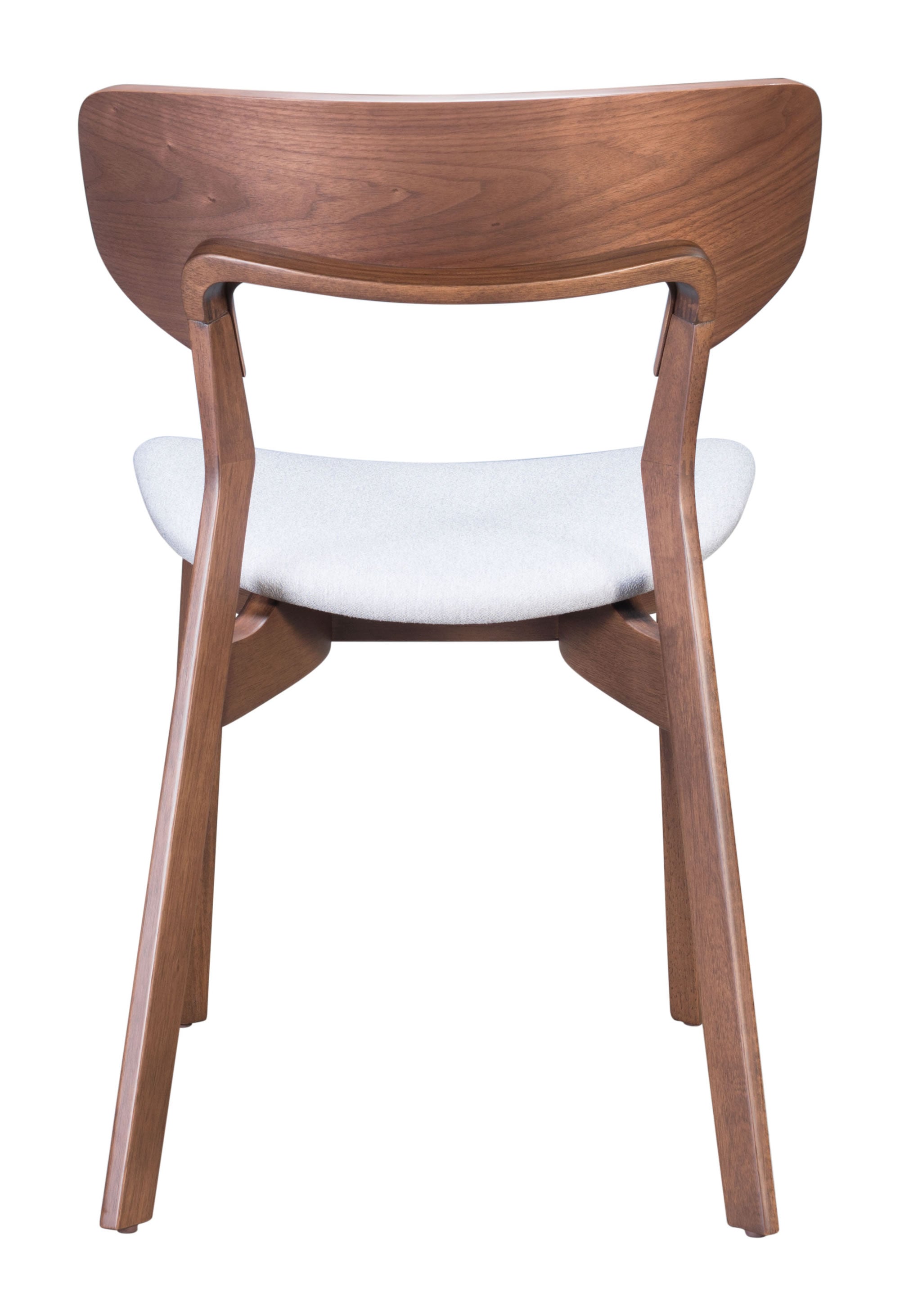 20.1" x 22" x 30.5" Walnut & Light Gray, Rubberwood, Dining Chair - Set of 2
