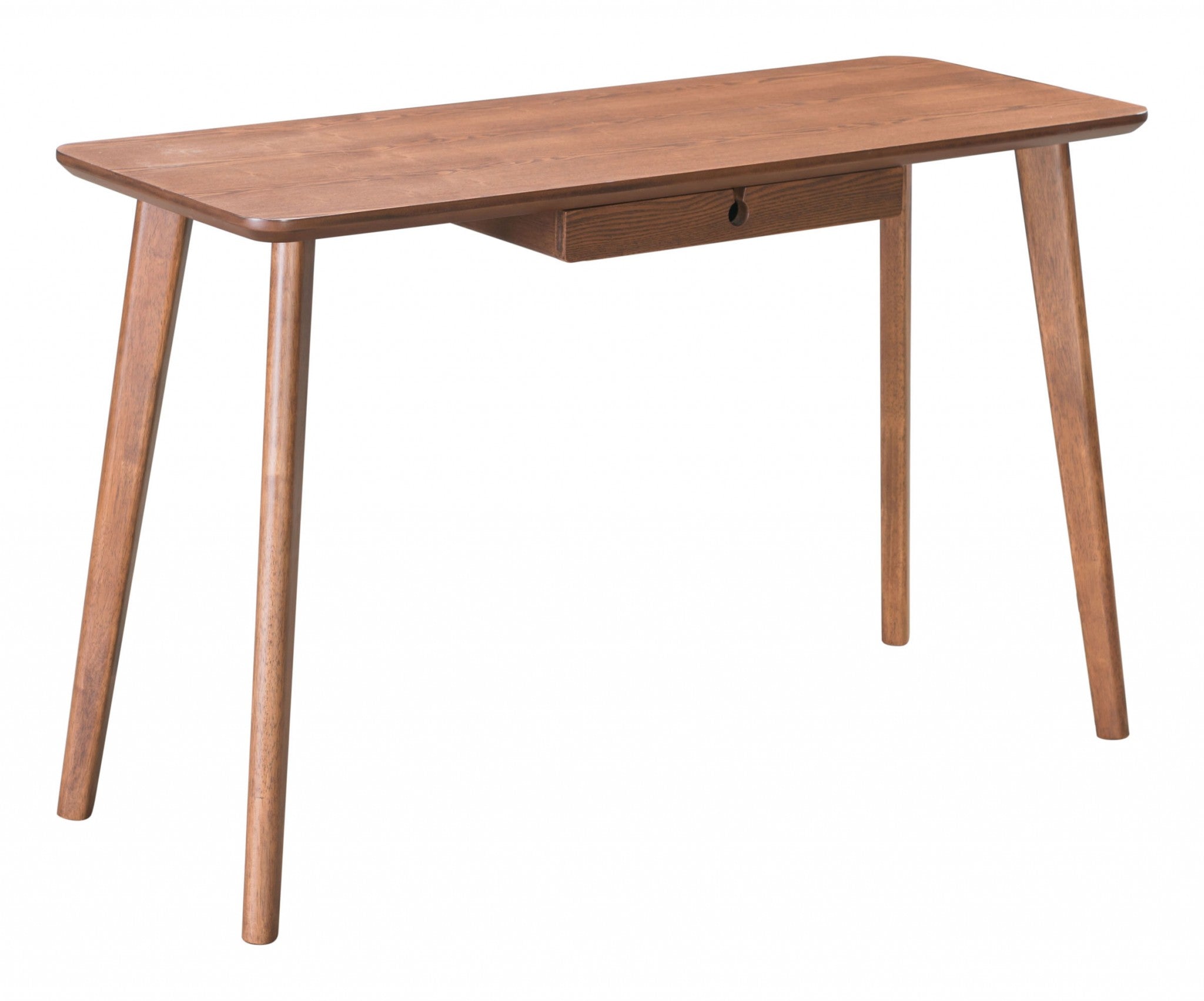46.5" x 17.7" x 29.3" Walnut, Wood Veneer, MDF, Rubber Wood, Desk