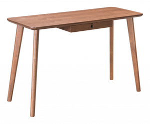 46.5" x 17.7" x 29.3" Walnut, Wood Veneer, MDF, Rubber Wood, Desk