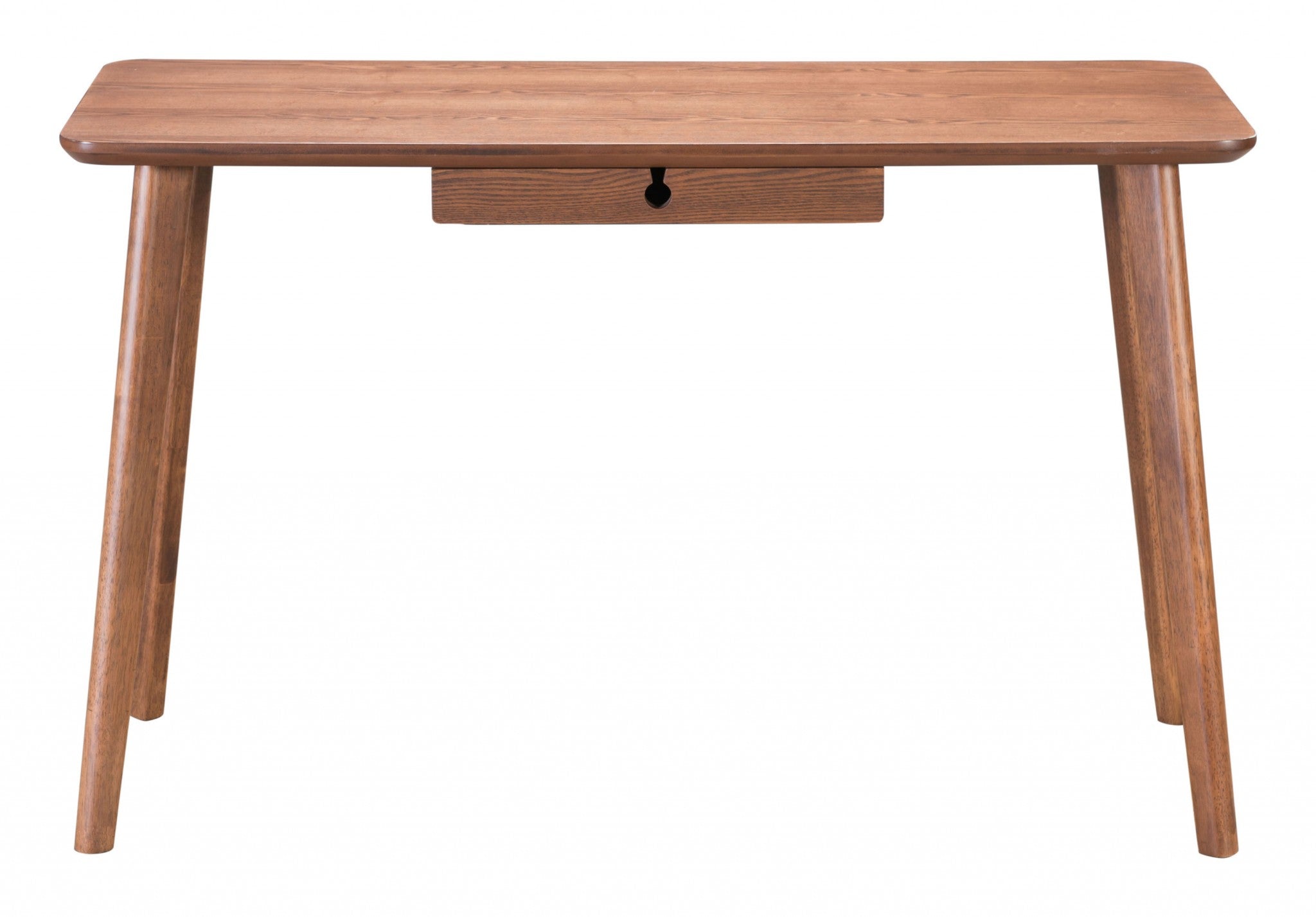 46.5" x 17.7" x 29.3" Walnut, Wood Veneer, MDF, Rubber Wood, Desk
