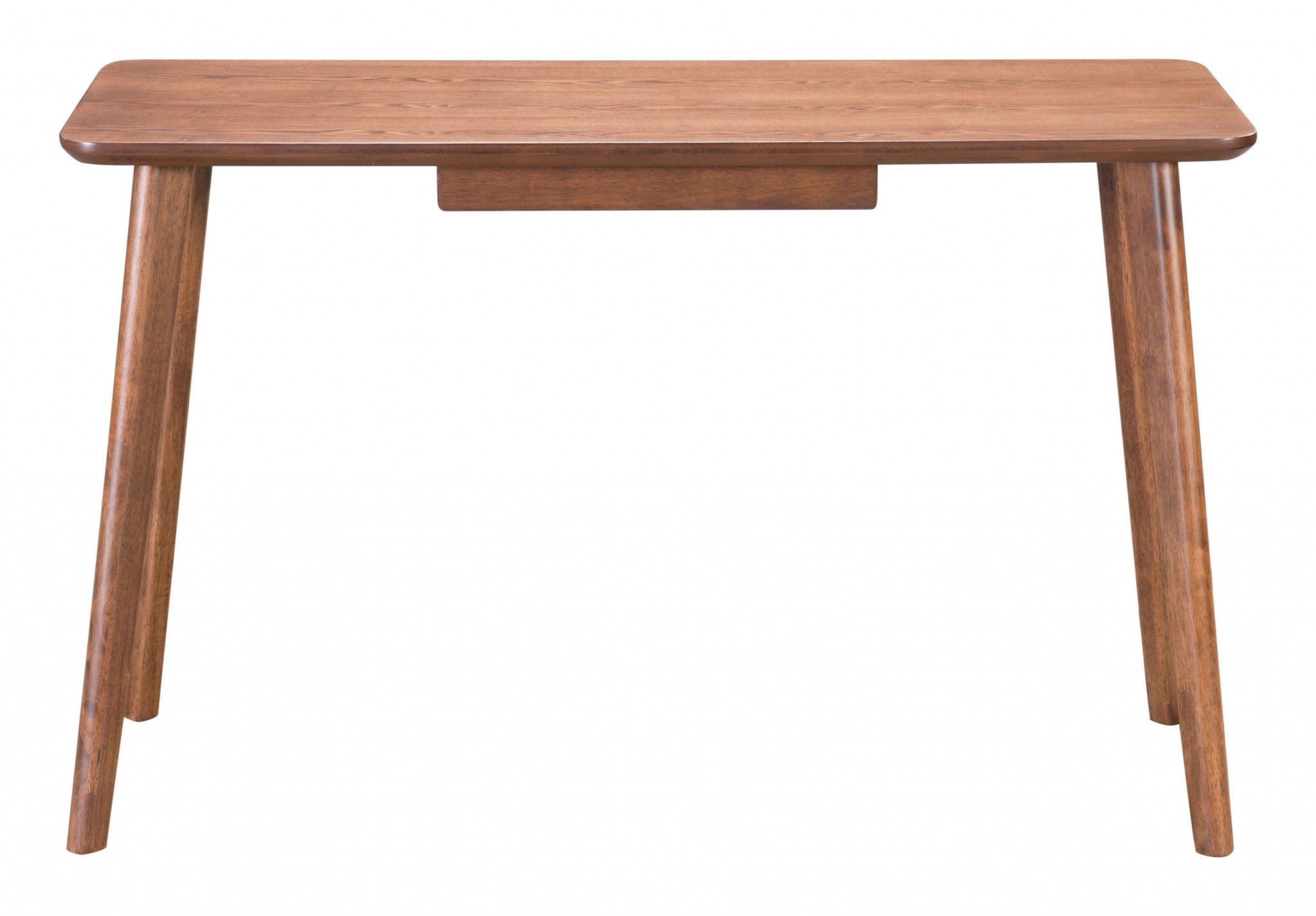 46.5" x 17.7" x 29.3" Walnut, Wood Veneer, MDF, Rubber Wood, Desk