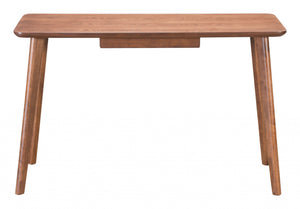 46.5" x 17.7" x 29.3" Walnut, Wood Veneer, MDF, Rubber Wood, Desk