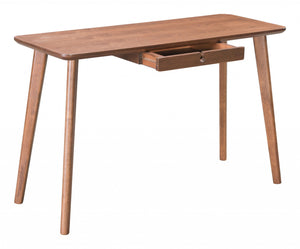 46.5" x 17.7" x 29.3" Walnut, Wood Veneer, MDF, Rubber Wood, Desk