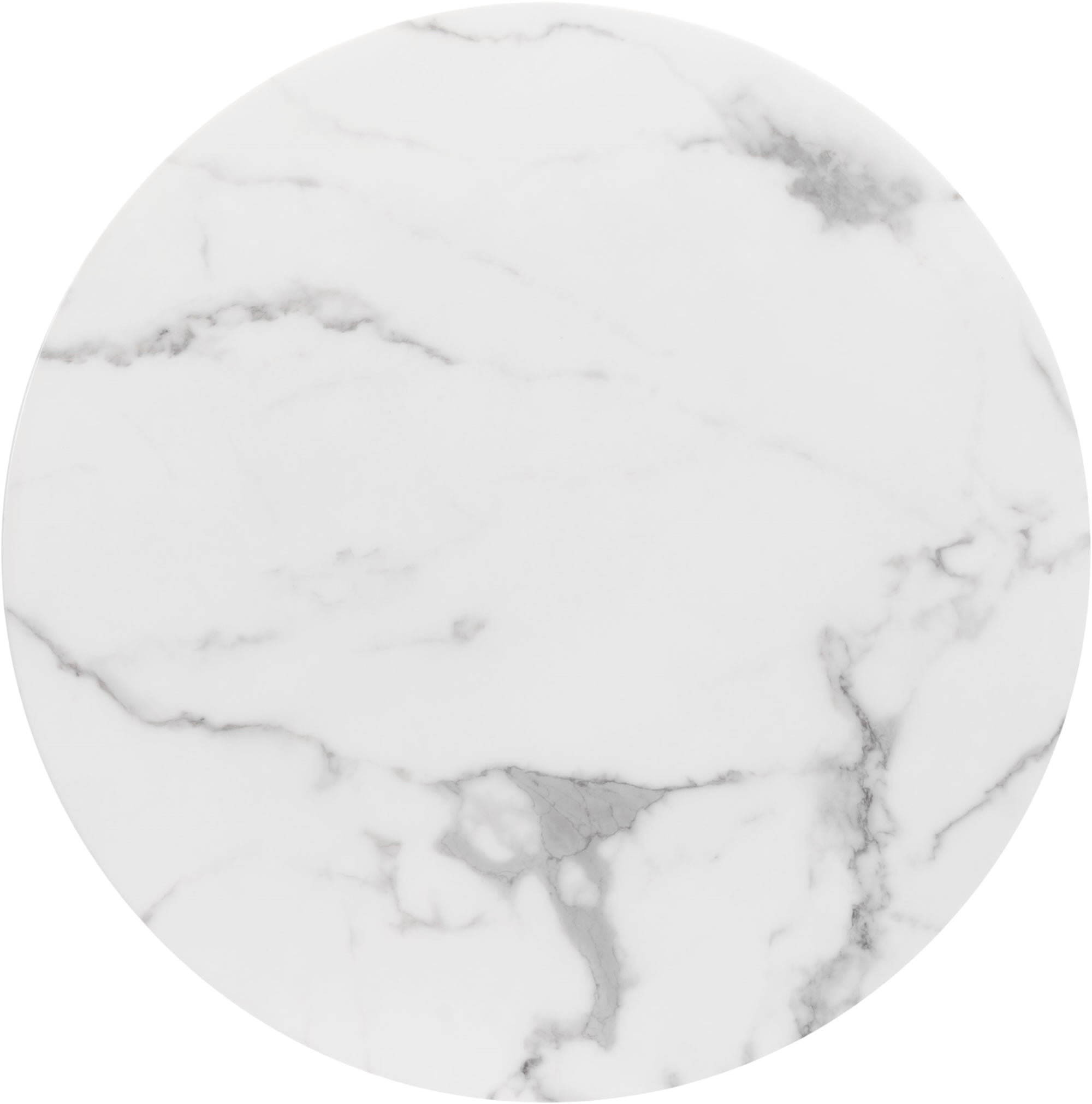 24.8" x 24.8" x 42.9" Gray & White, Faux Marble, Painted Steel, Bar Table