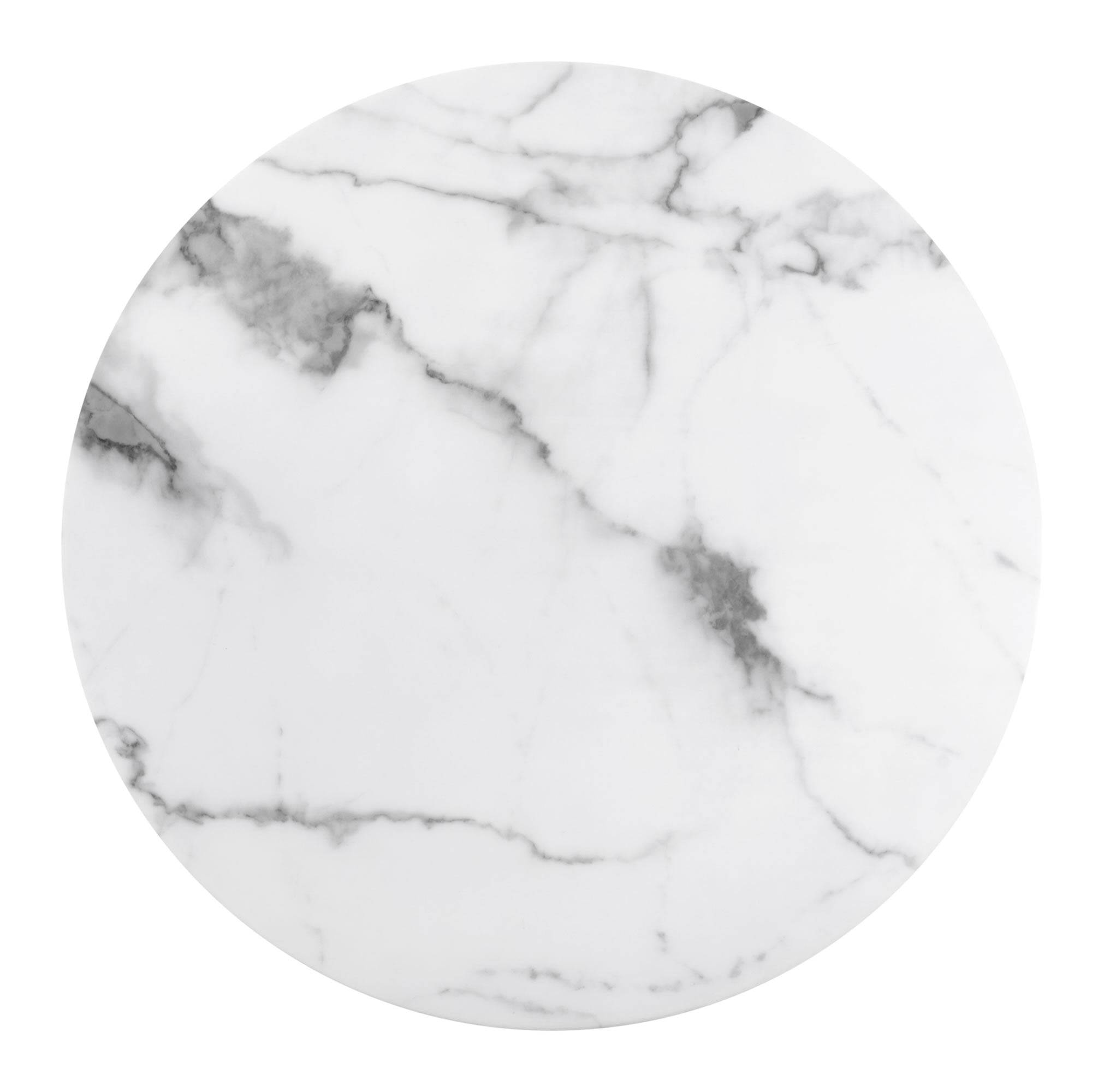 24.8" x 24.8" x 42.9" Gray & White, Faux Marble, Painted Steel, Bar Table