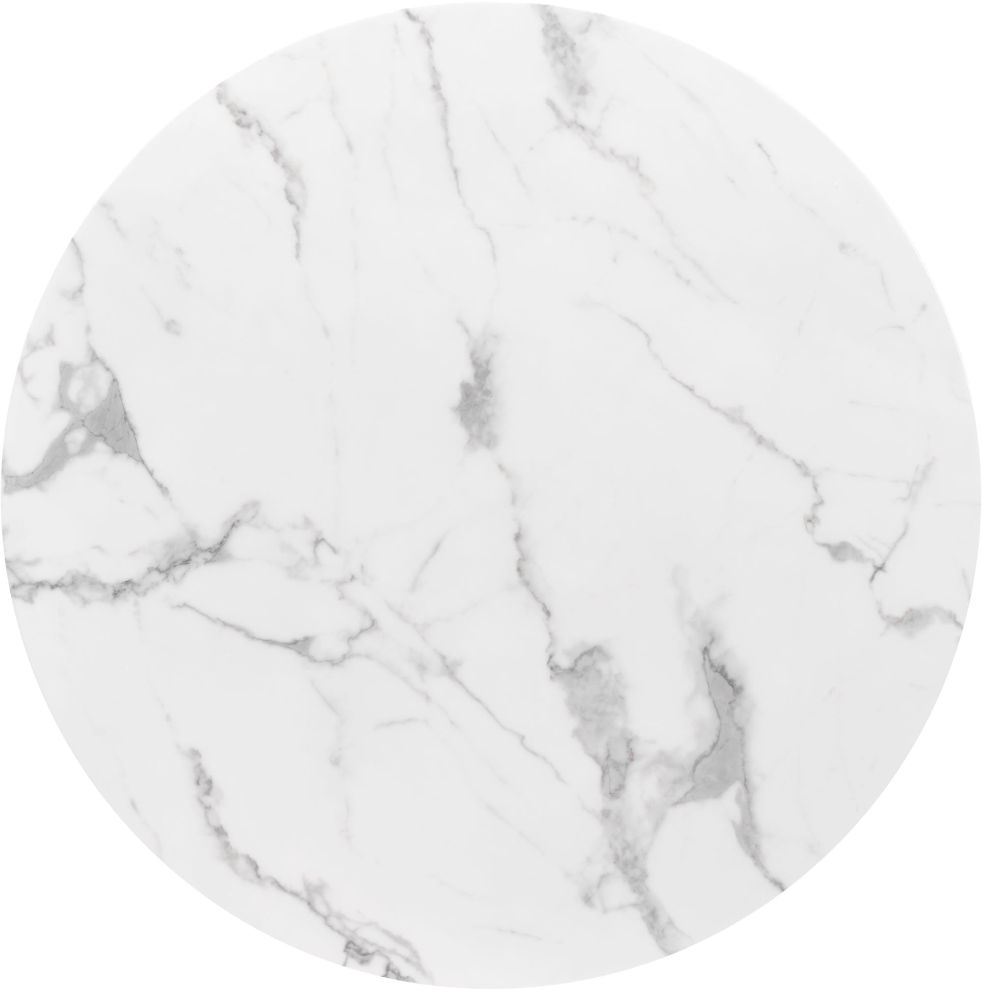 41.7" x 41.7" x 28.7" Gray & White, Faux Marble, Painted Steel, Dining Table