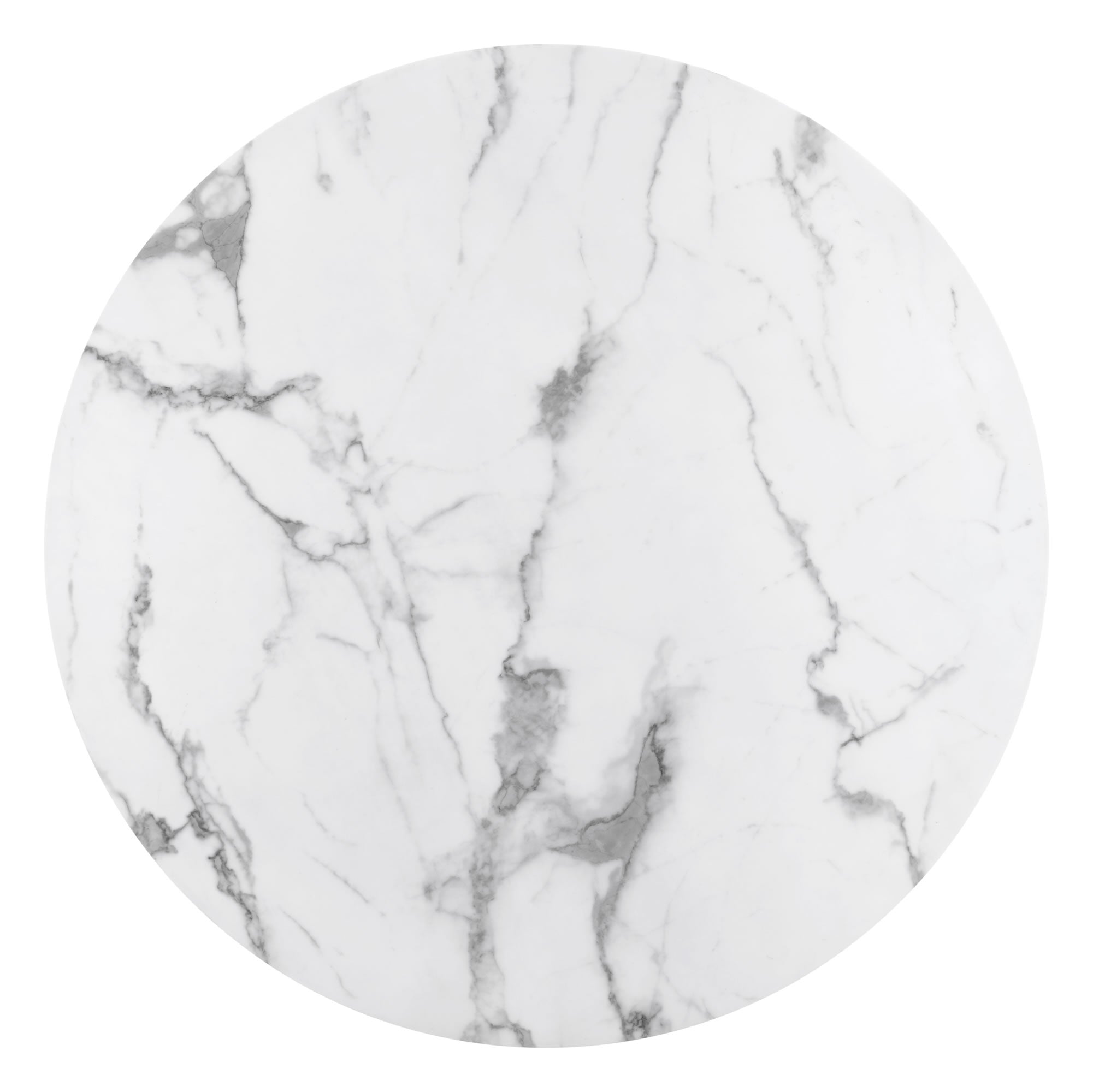 41.7" x 41.7" x 28.7" Gray & White, Faux Marble, Painted Steel, Dining Table