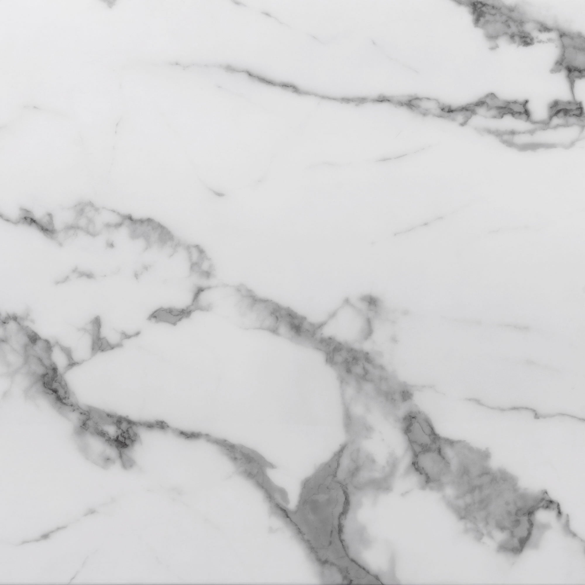 24" x 22" x 22" Clear, White & Matte Black, Tempered Glass, Faux Marble, Steel, End Table