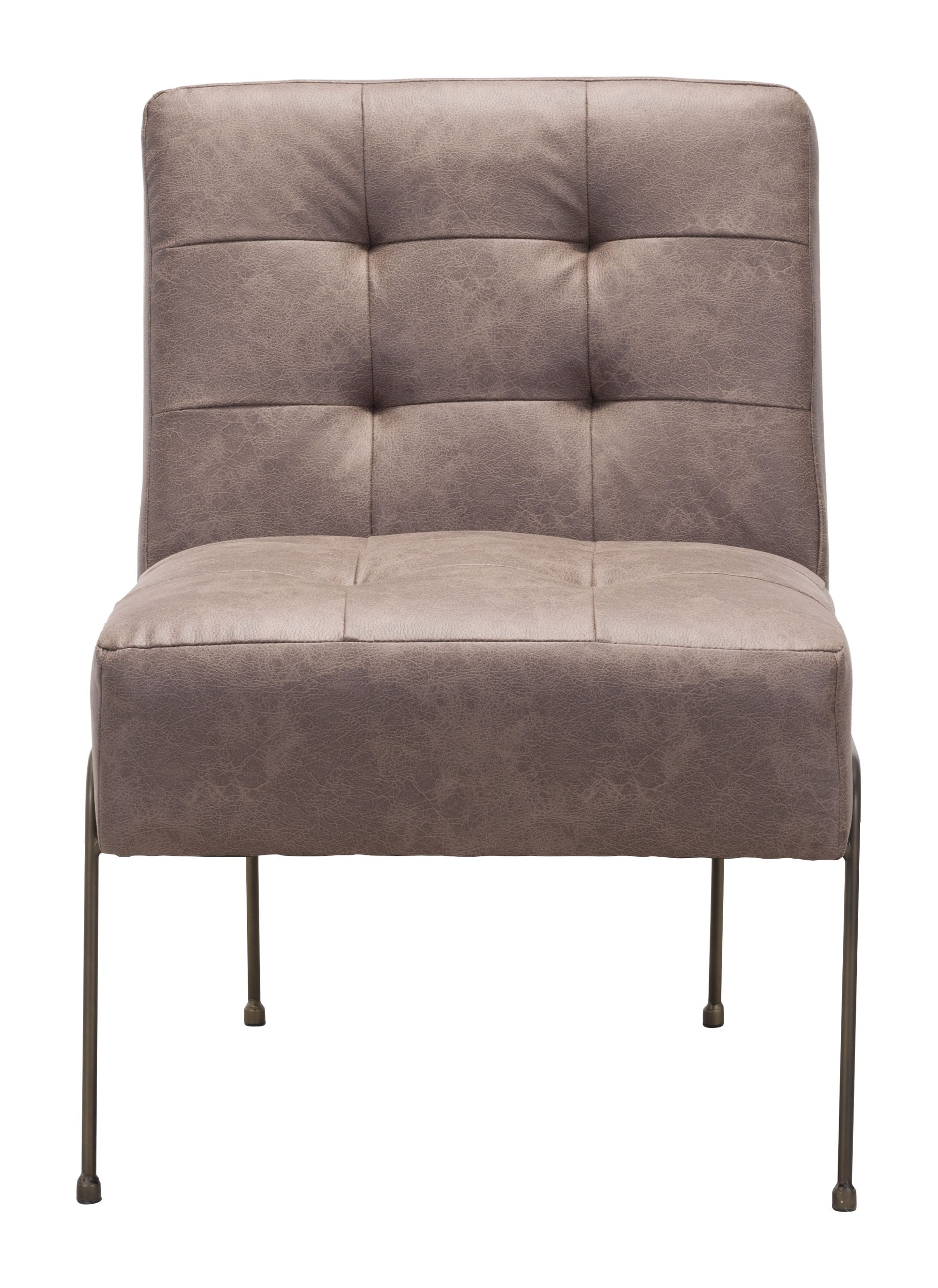 23.6" x 30.3" x 33.5" Espresso, Leatherette, Steel, Occasional Chair Vintage