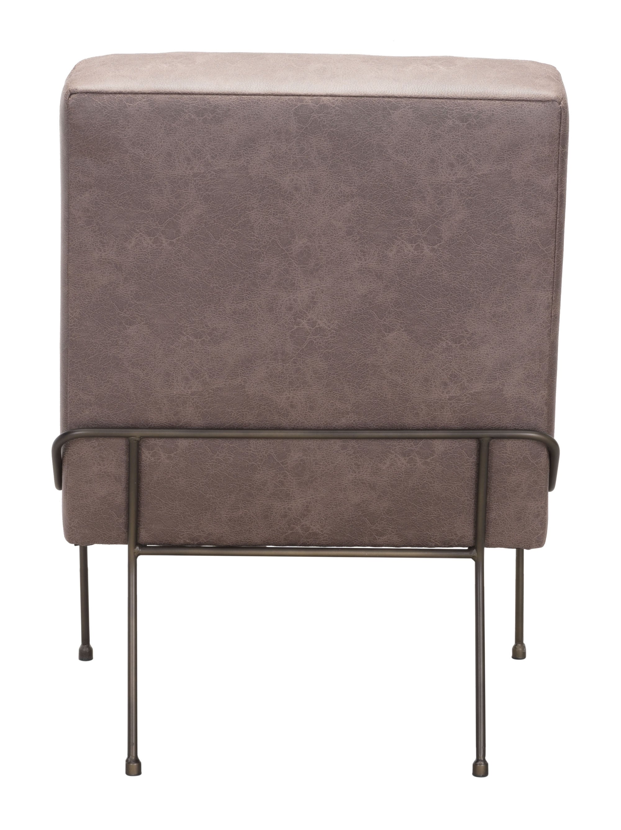 23.6" x 30.3" x 33.5" Espresso, Leatherette, Steel, Occasional Chair Vintage