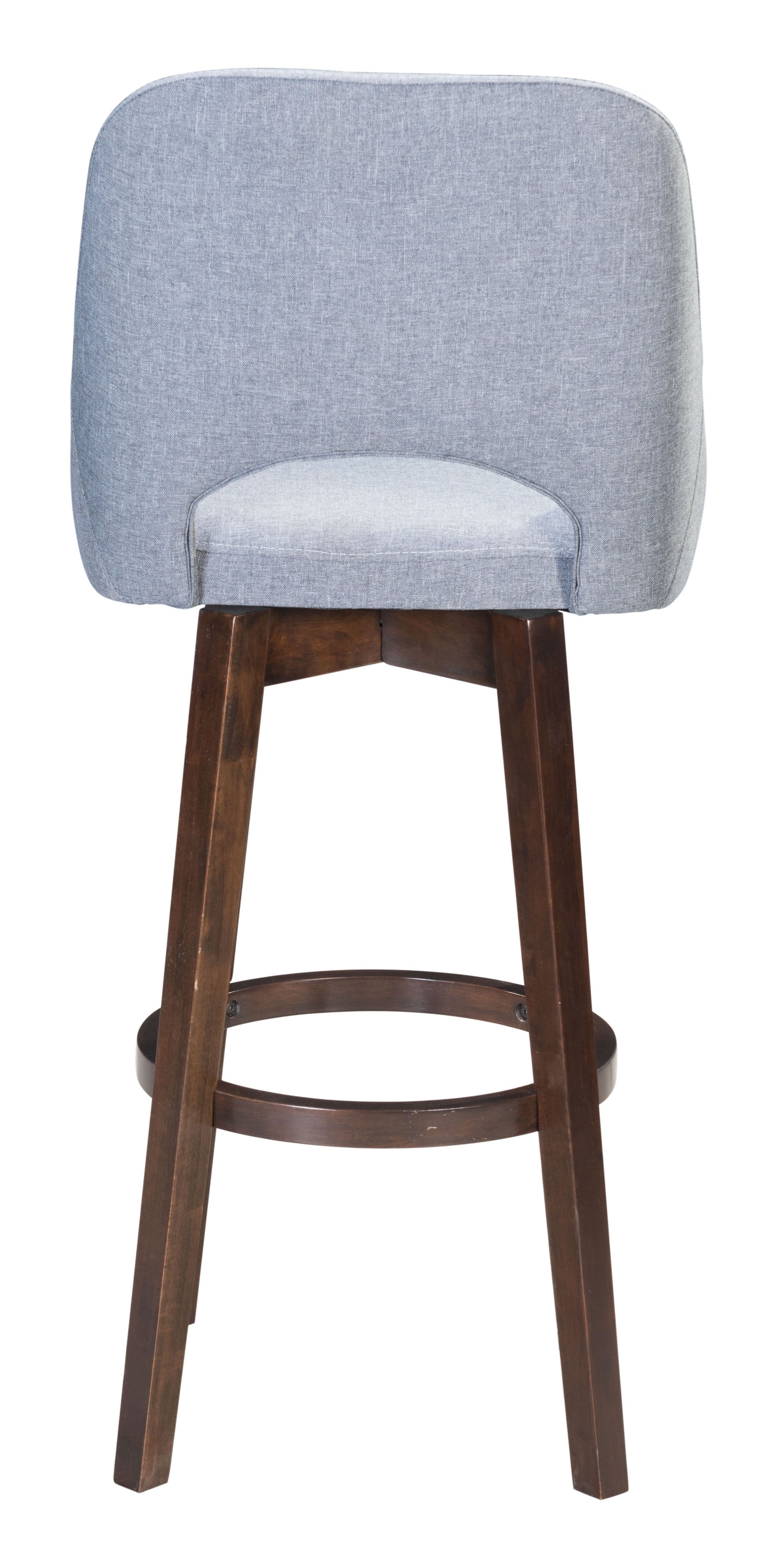 19.1" x 20.1" x 42.9" Gray, Poly Linen, MDF, Rubberwood, Bar Chair