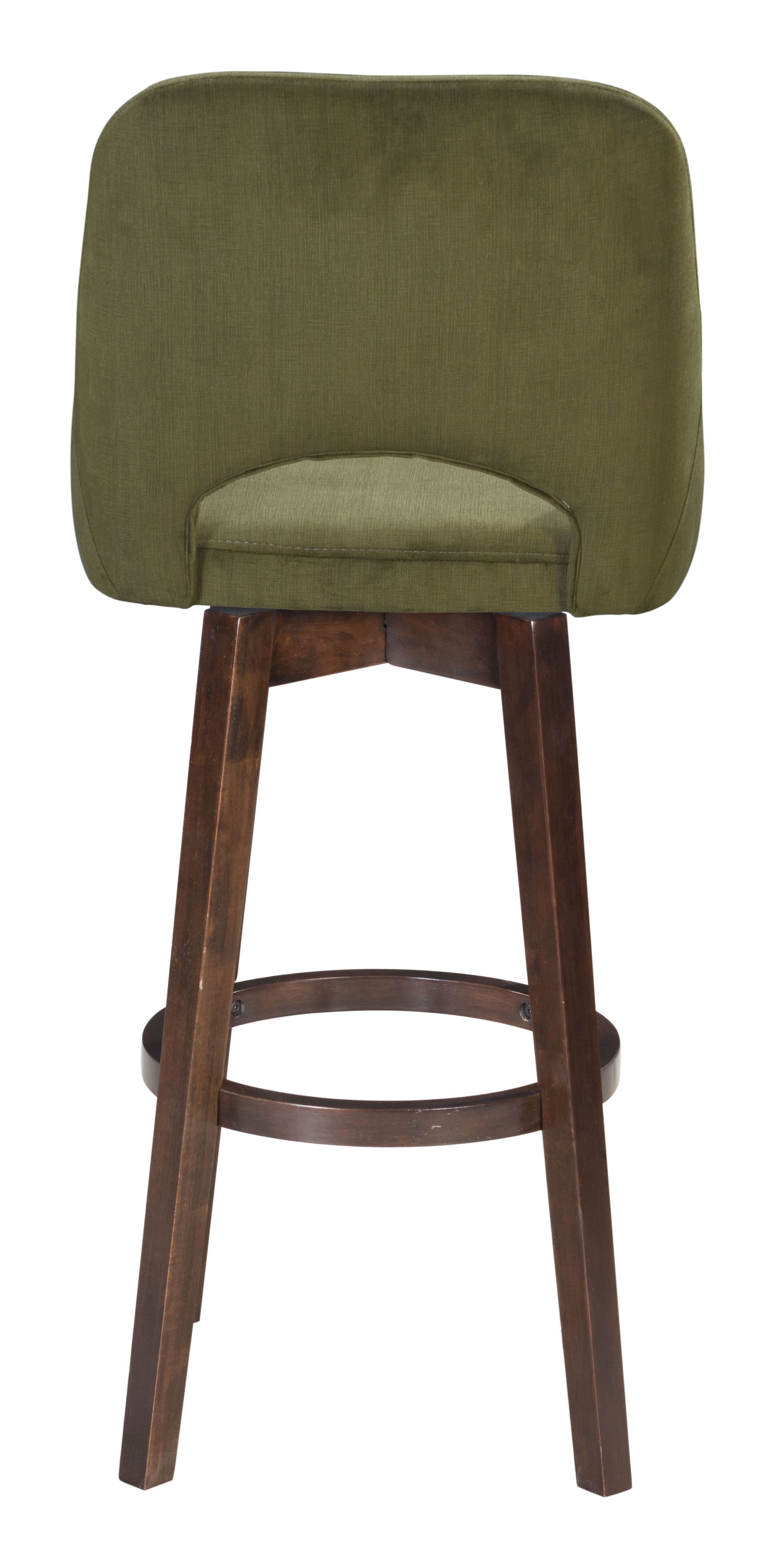 19.1" x 20.1" x 42.9" Green, Poly Linen, MDF, Rubberwood, Bar Chair