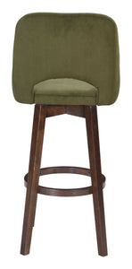 19.1" x 20.1" x 42.9" Green, Poly Linen, MDF, Rubberwood, Bar Chair