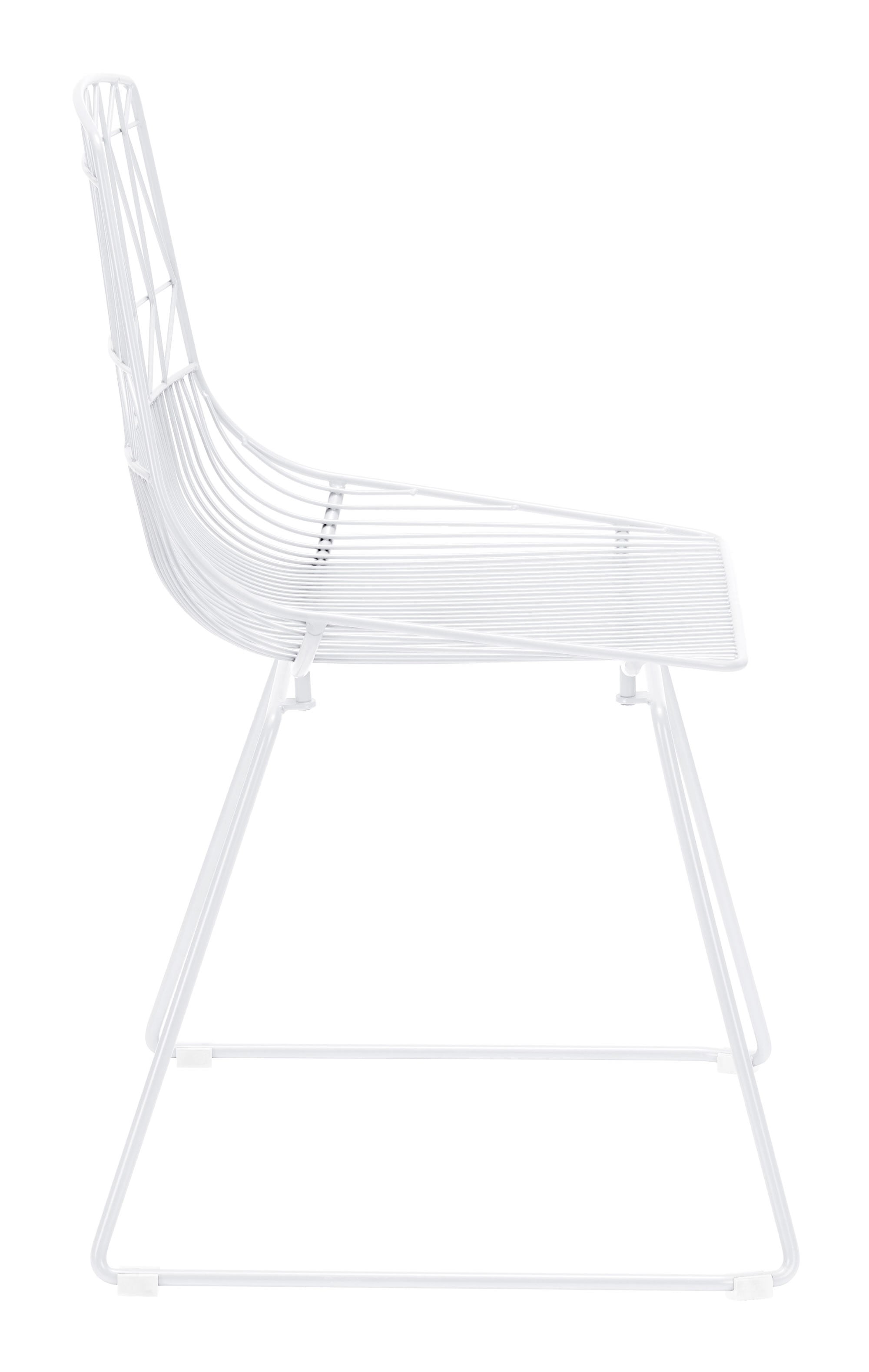 20.9" x 20.9" x 32.7" White, Steel, Dining Chair - Set of 2
