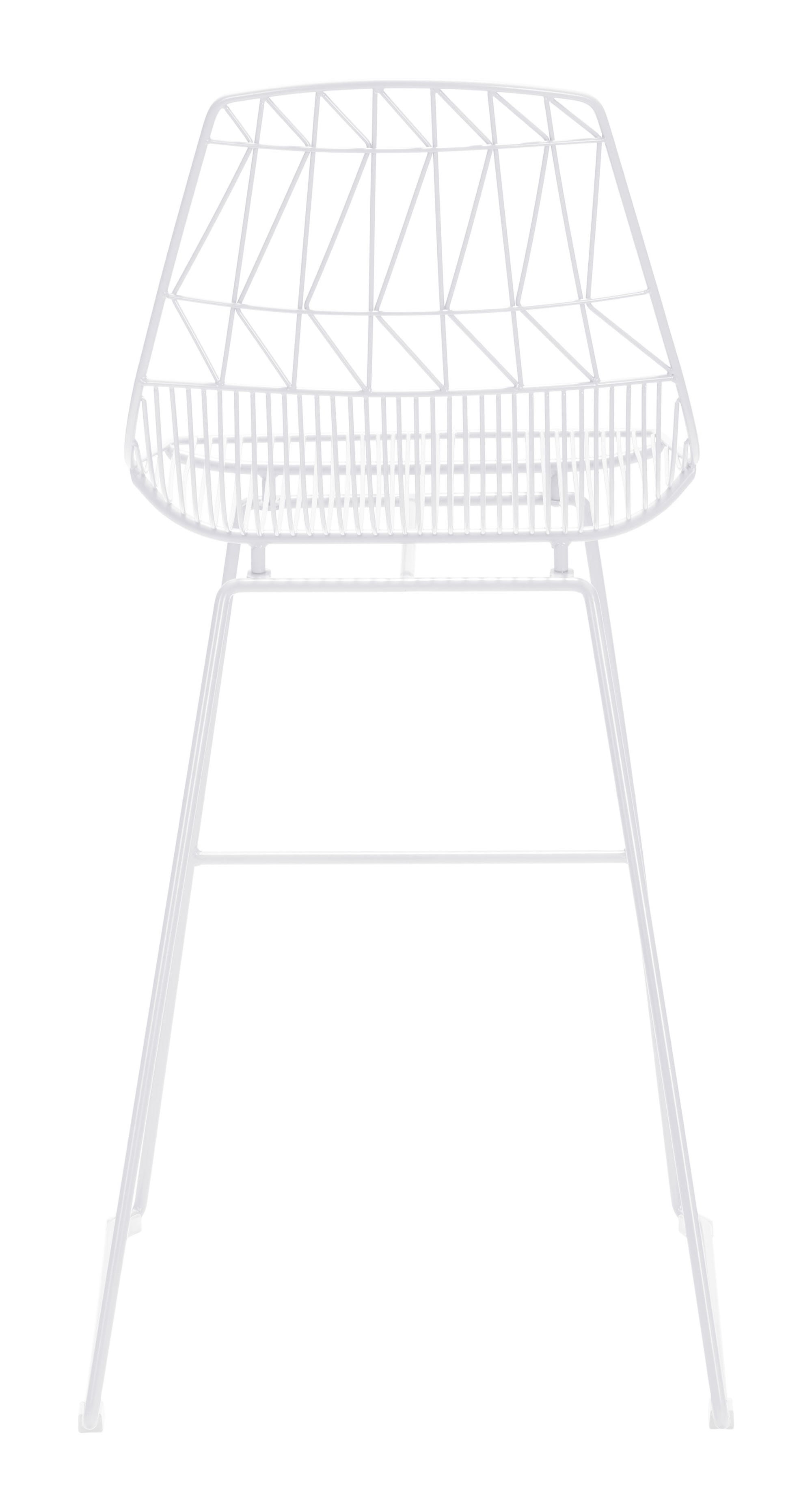 22" x 22" x 43.5" White, Steel, Bar Chair - Set of 2