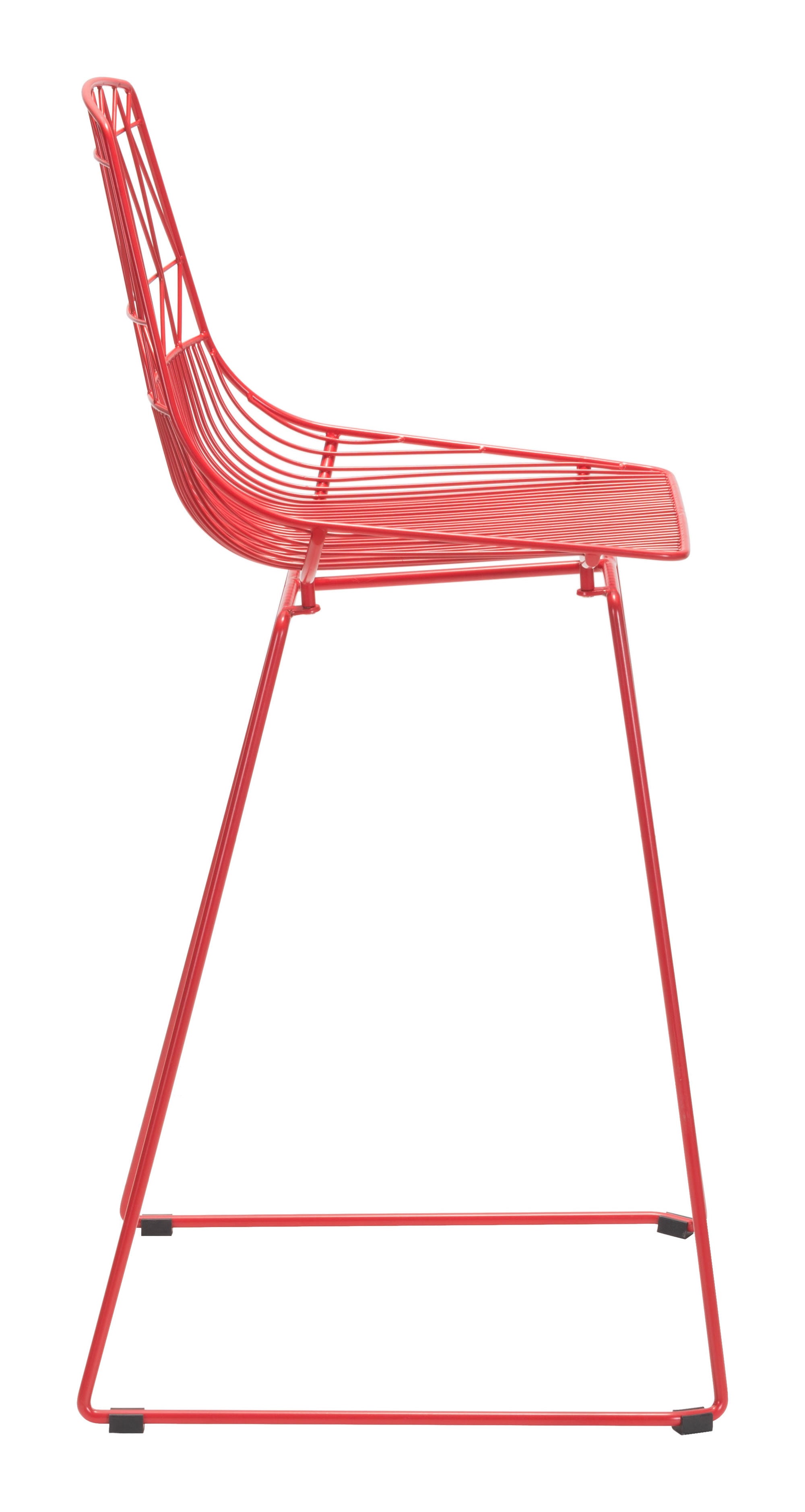 22" x 22" x 43.5" Red, Steel, Bar Chair - Set of 2