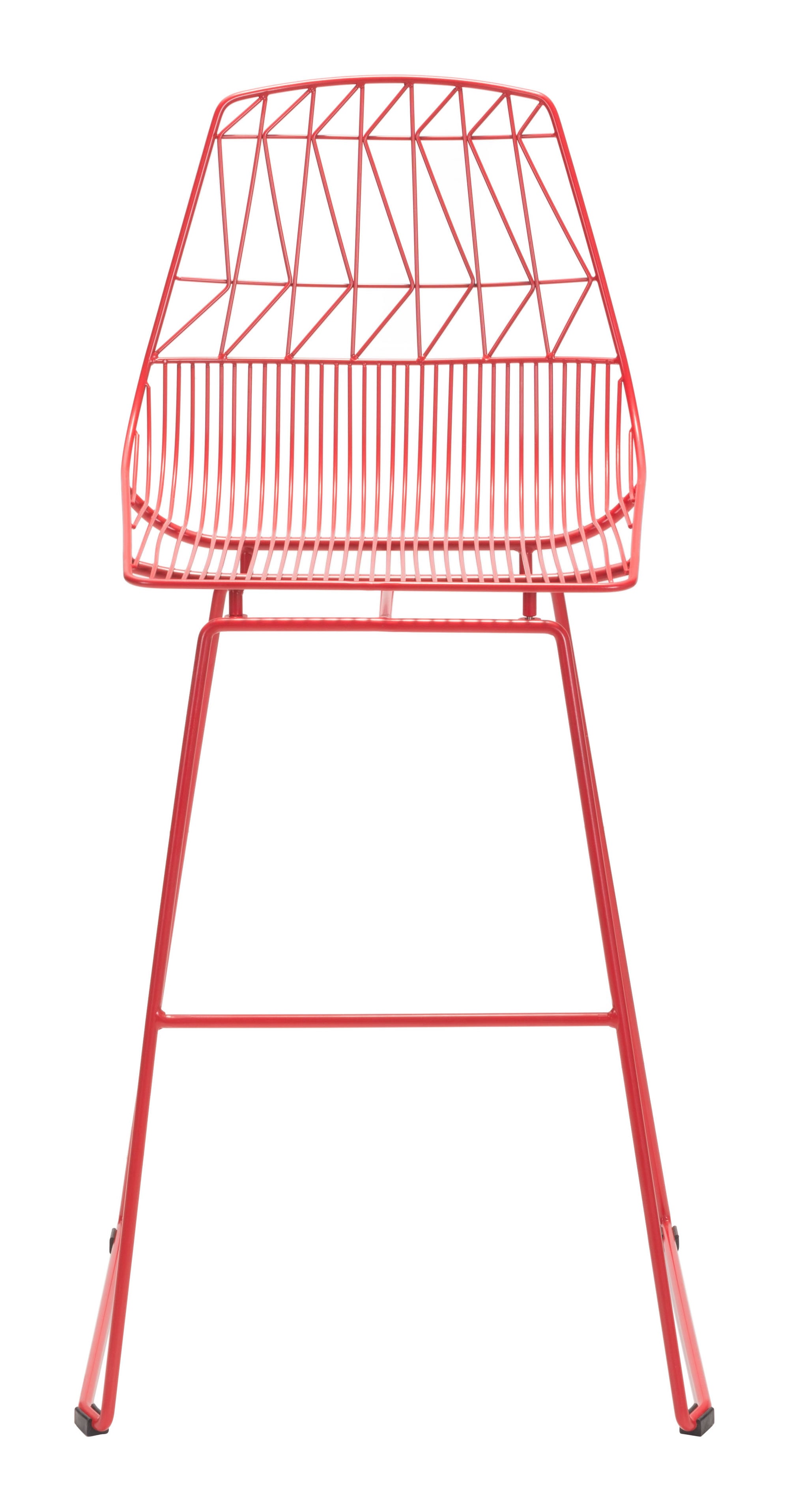 22" x 22" x 43.5" Red, Steel, Bar Chair - Set of 2