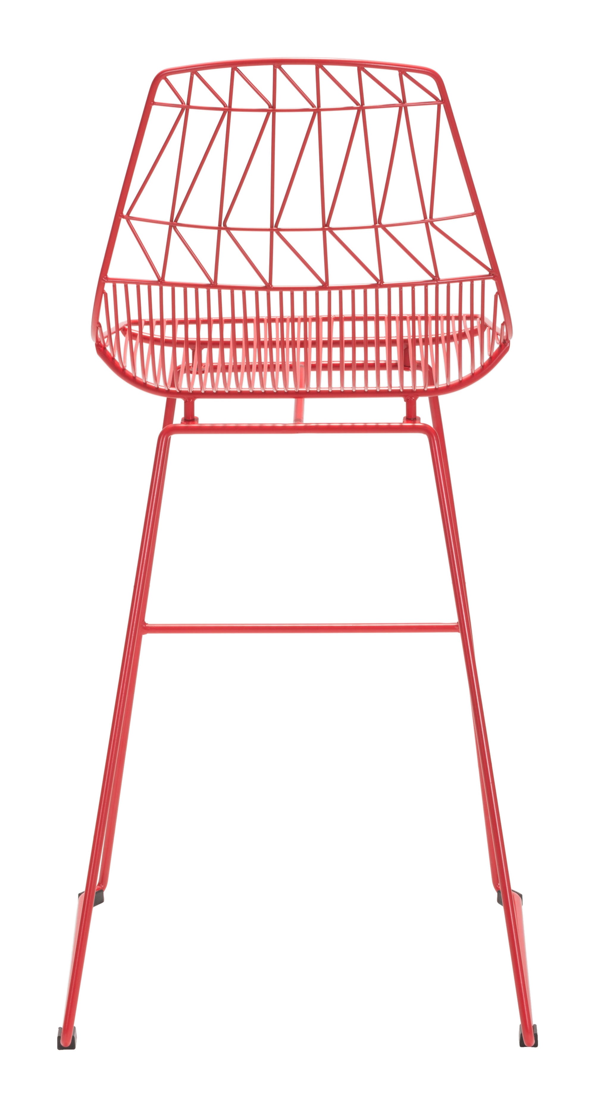 22" x 22" x 43.5" Red, Steel, Bar Chair - Set of 2