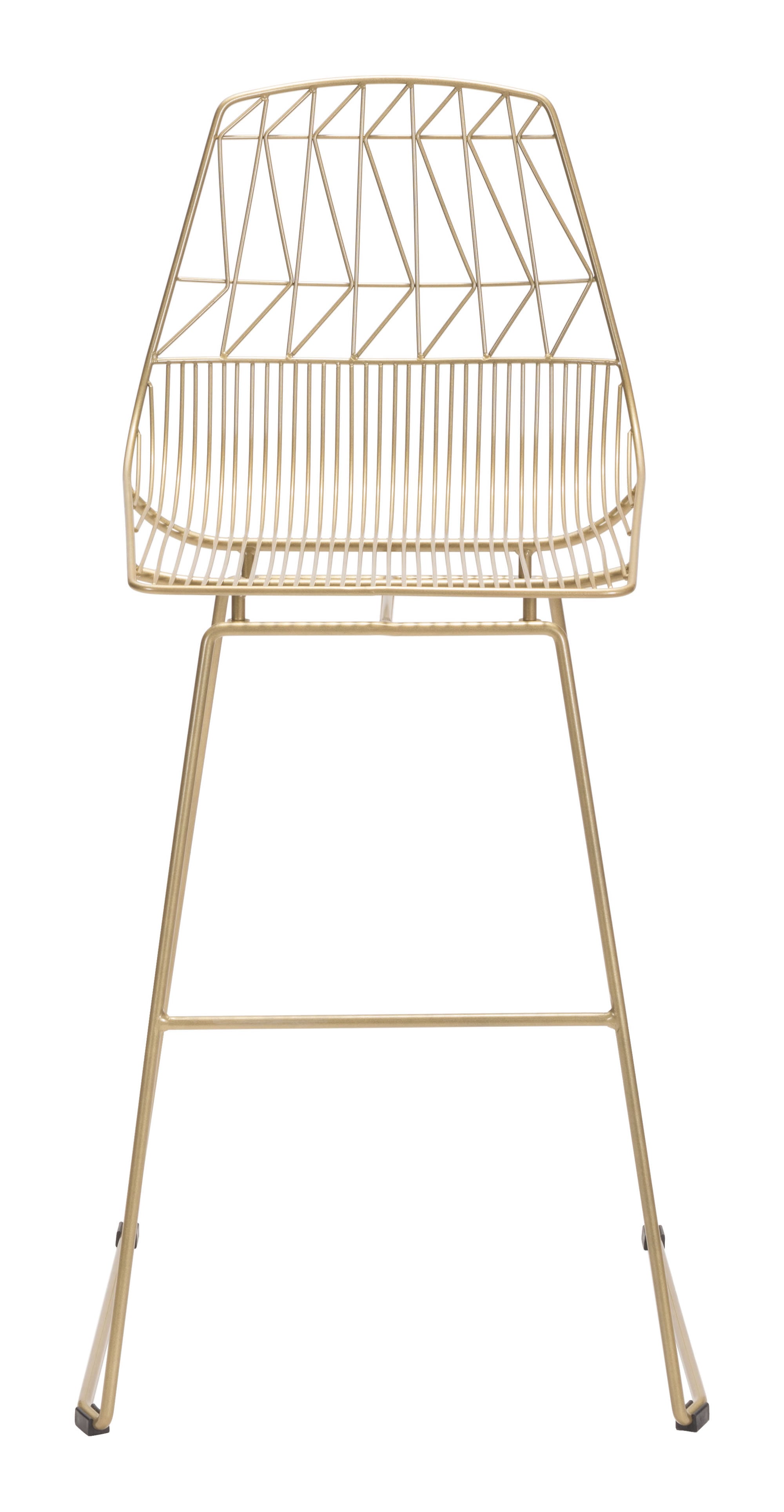 22" x 22" x 43.5" Gold, Steel, Bar Chair - Set of 2