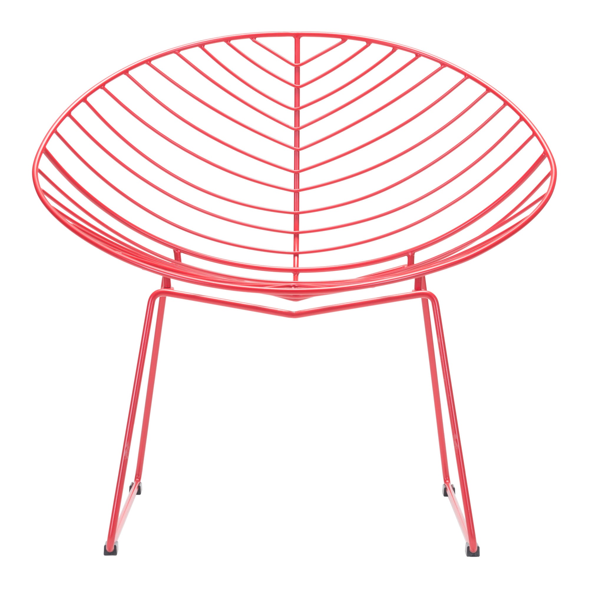 33.9" x 22.4" x 32.1" Red, Steel, Outdoor Lounge Chair - Set of 2