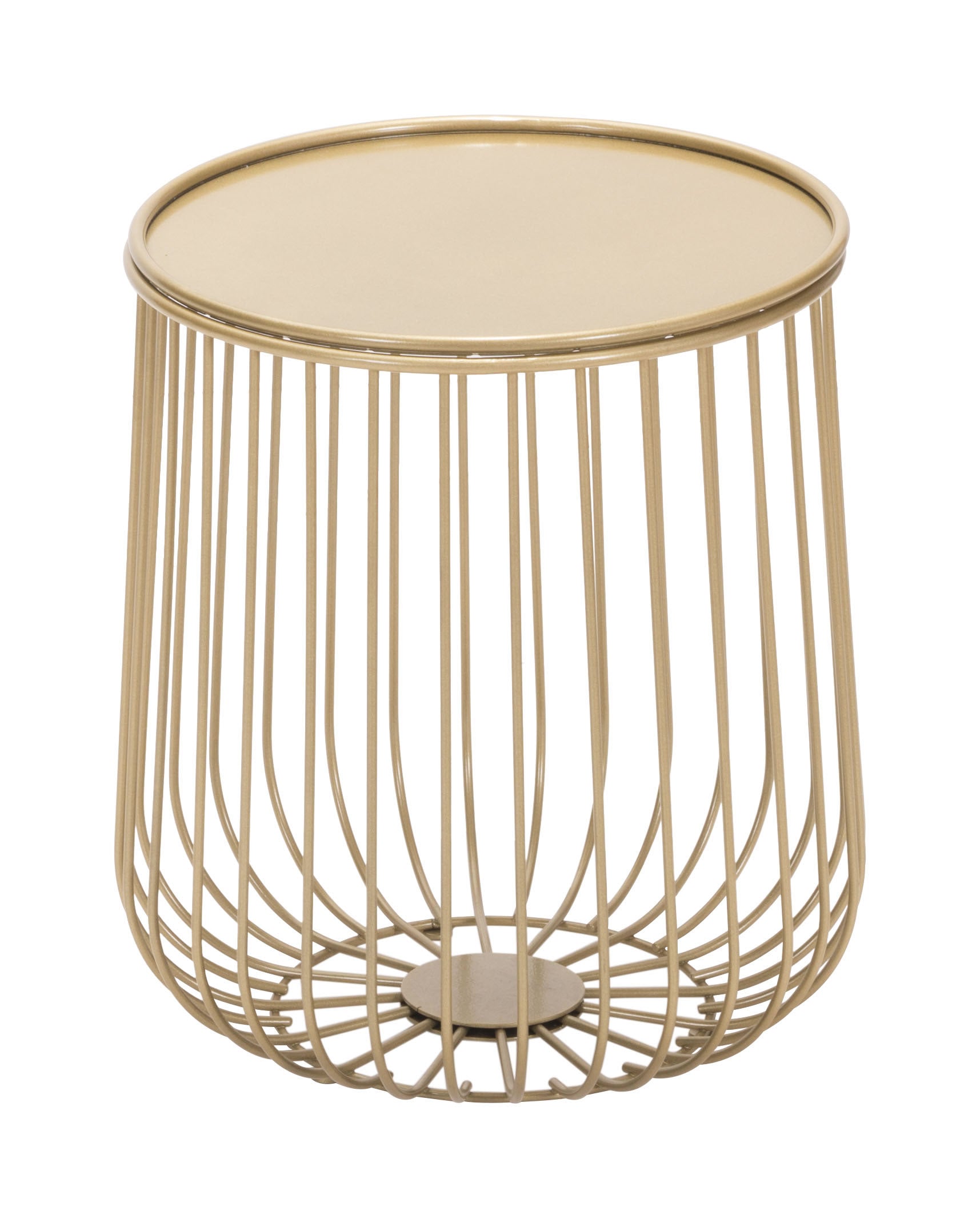 14.4" x 14.4" x 16.1" Gold, Steel, Side Table