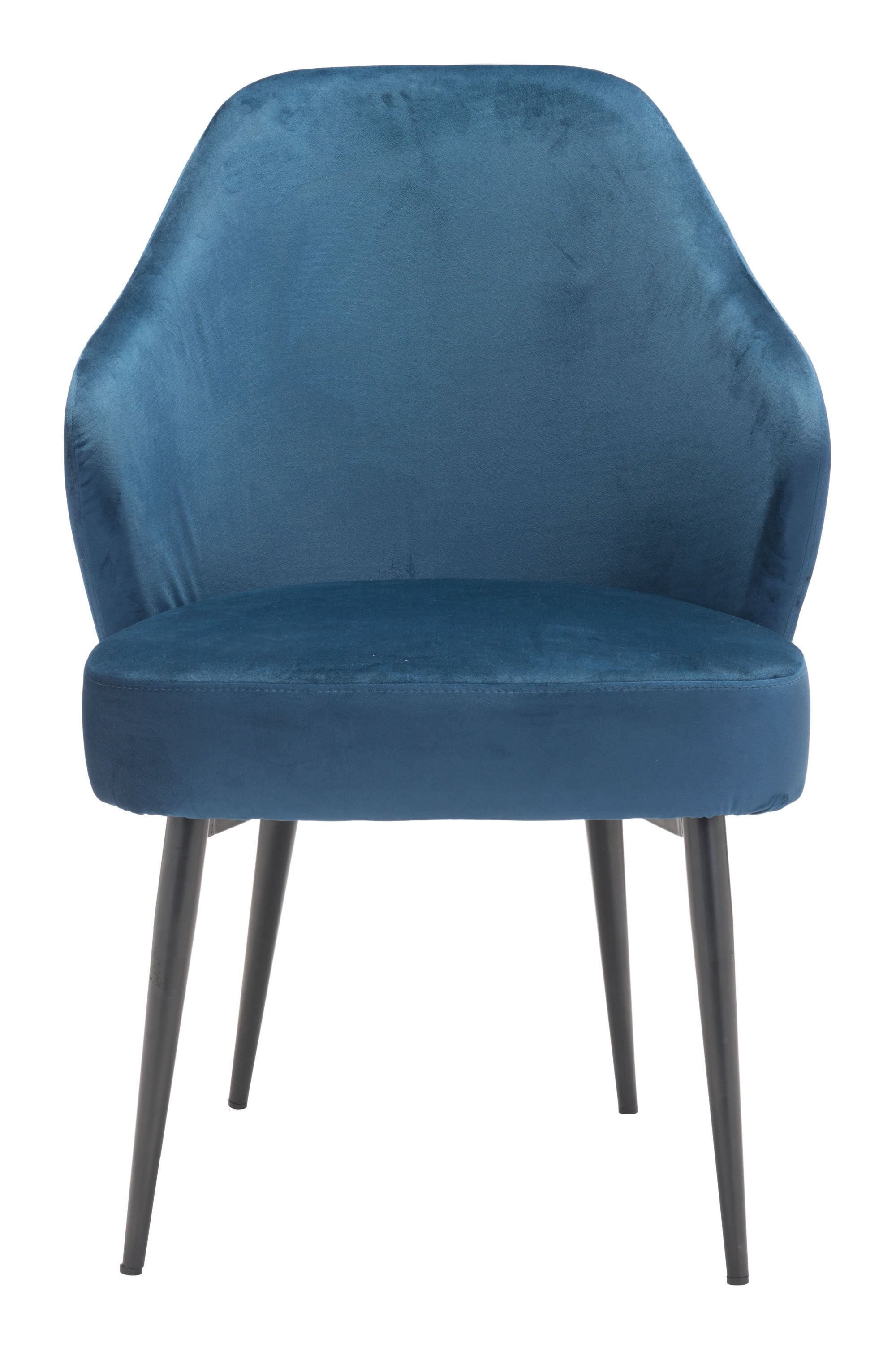 23.2" x 25.2" x 34.6" Navy, Velvet, Steel, Dining Chair