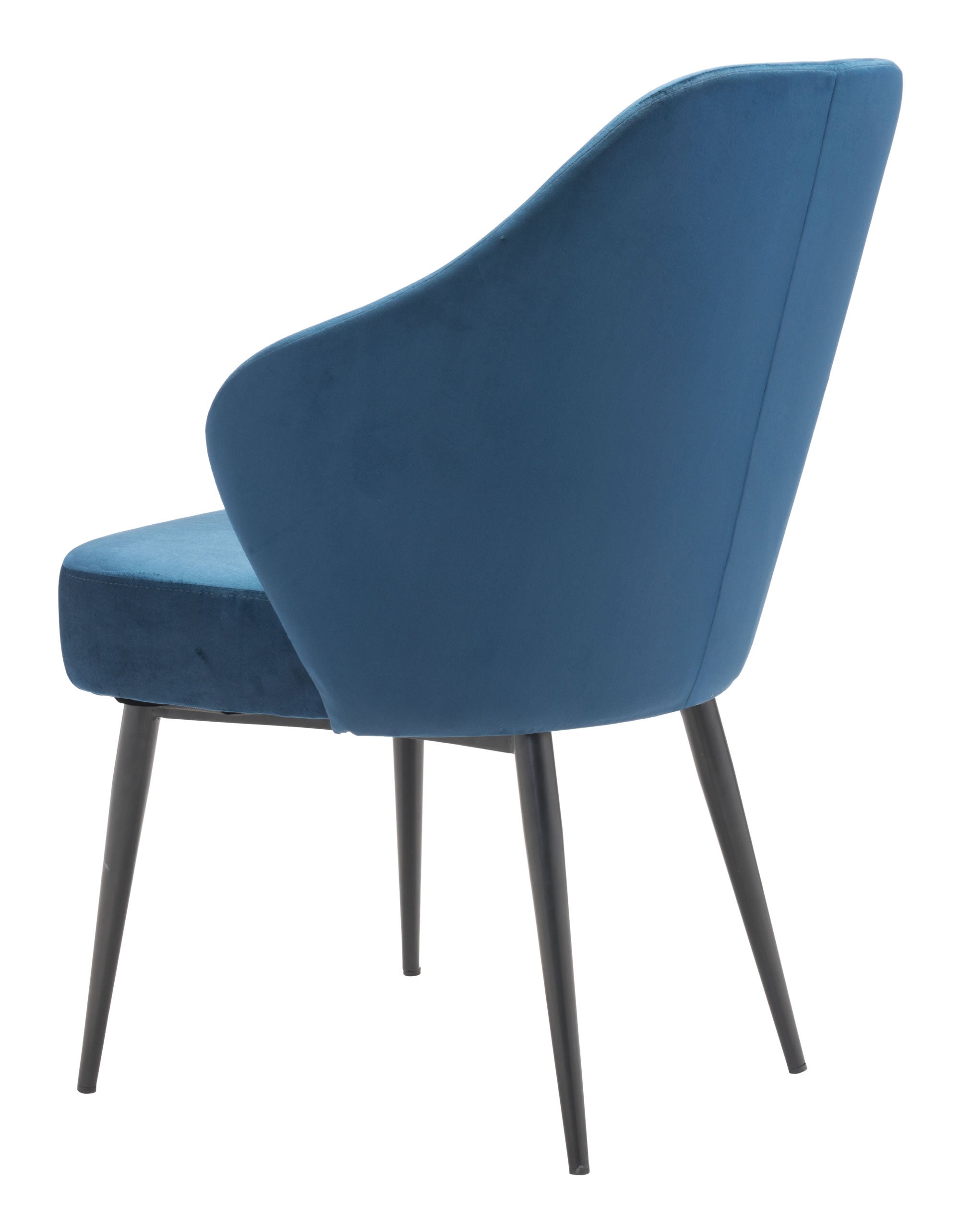 23.2" x 25.2" x 34.6" Navy, Velvet, Steel, Dining Chair