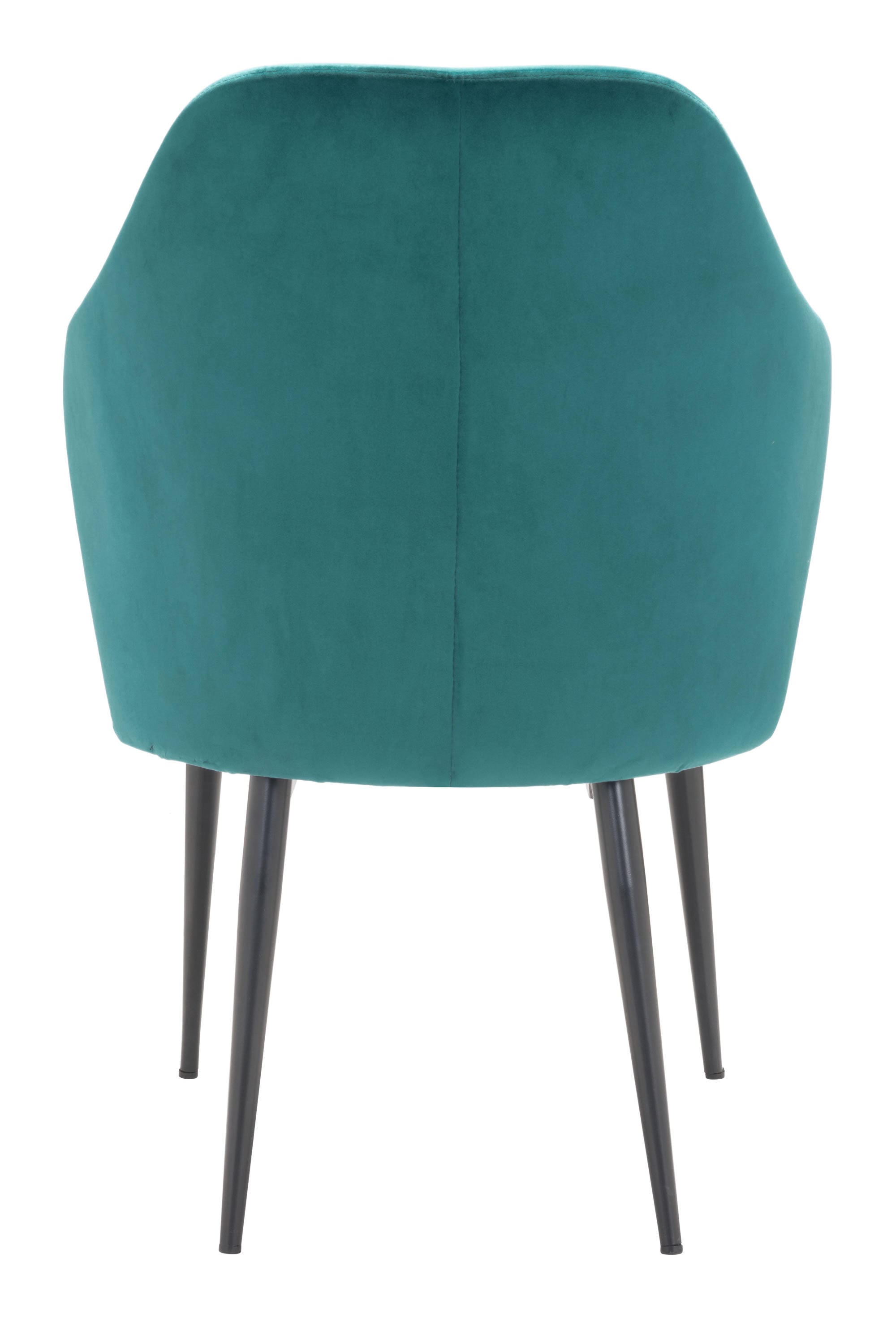 23.2" x 25.2" x 34.6" Green, Velvet, Steel, Dining Chair