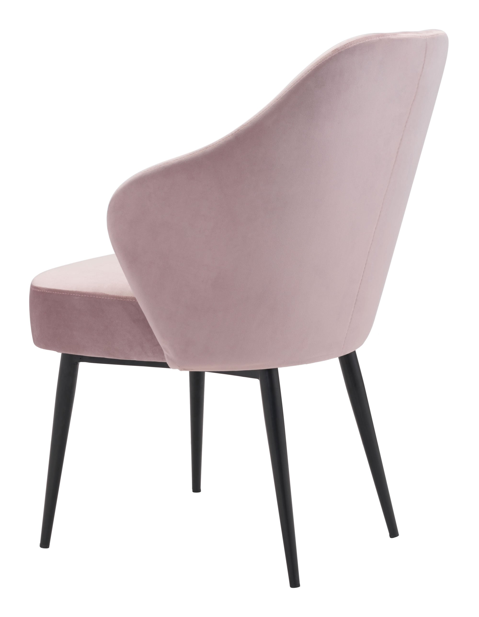23.2" x 25.2" x 34.6" Light Pink, Velvet, Steel, Dining Chair