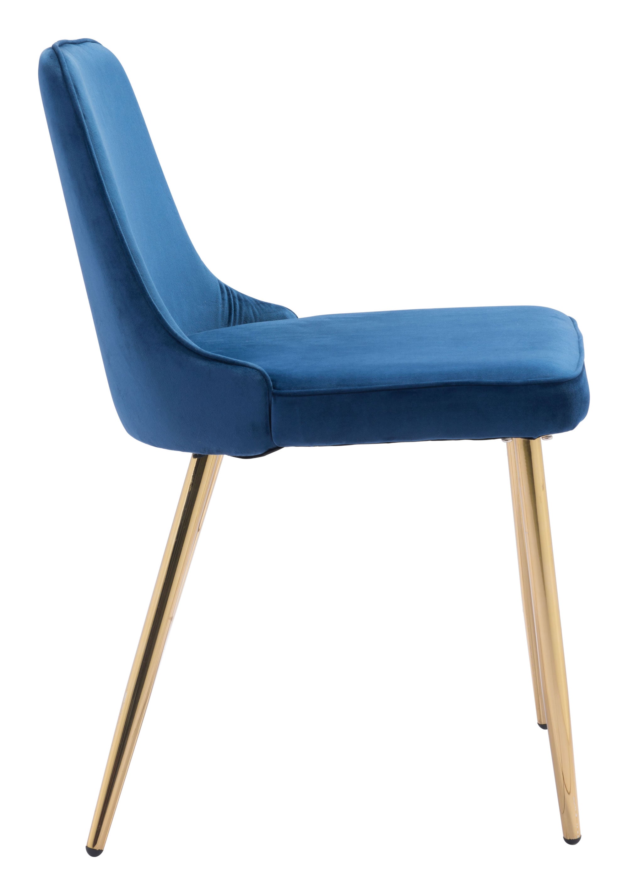 19.7" x 24.2" x 33.5" Navy Velvet Steel Dining Chair