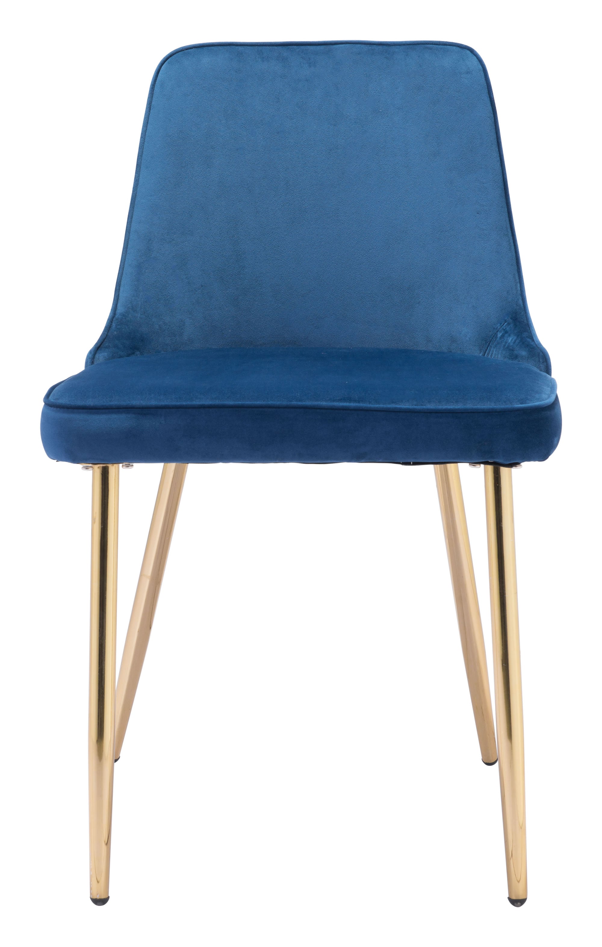 19.7" x 24.2" x 33.5" Navy Velvet Steel Dining Chair