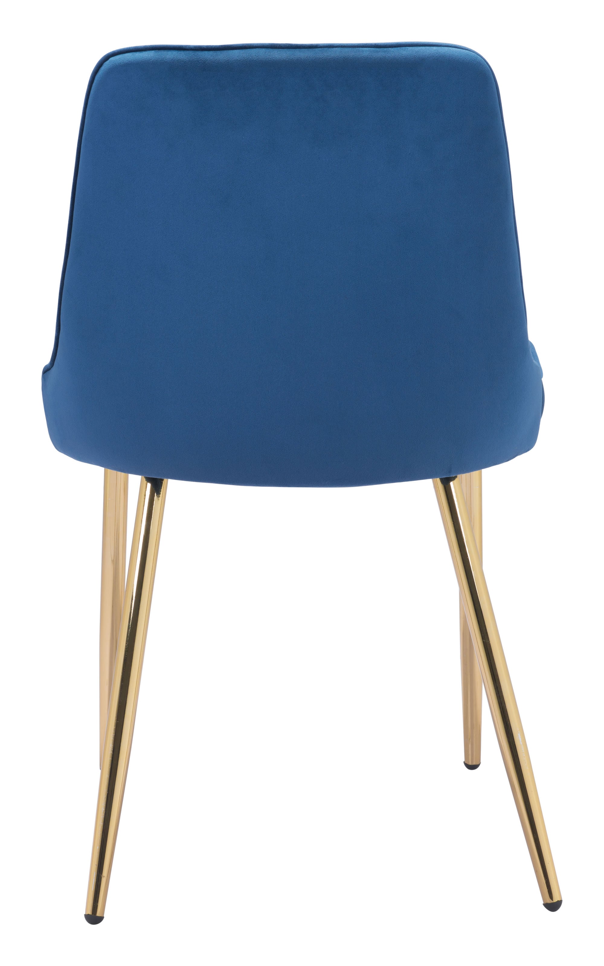 19.7" x 24.2" x 33.5" Navy Velvet Steel Dining Chair