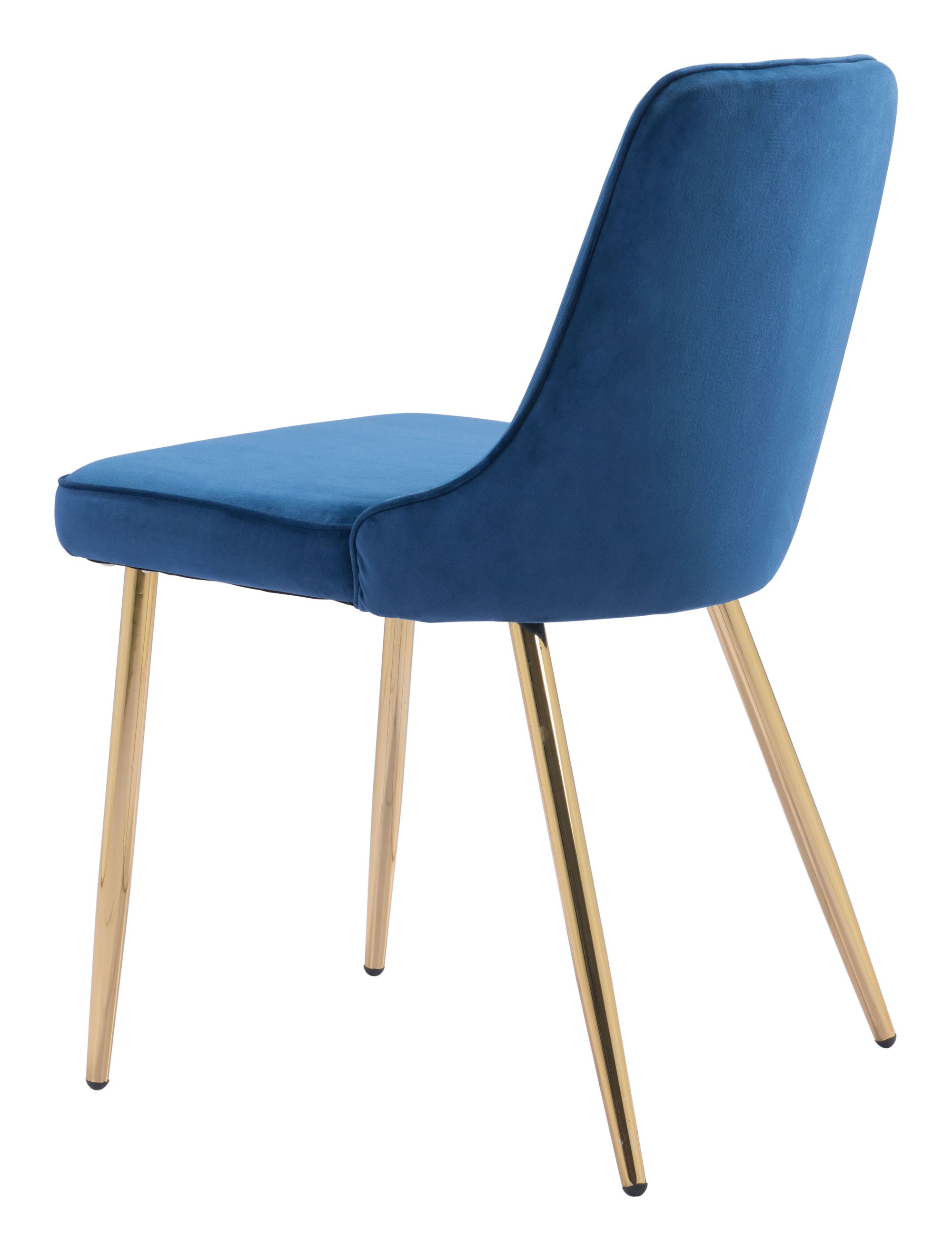 19.7" x 24.2" x 33.5" Navy Velvet Steel Dining Chair