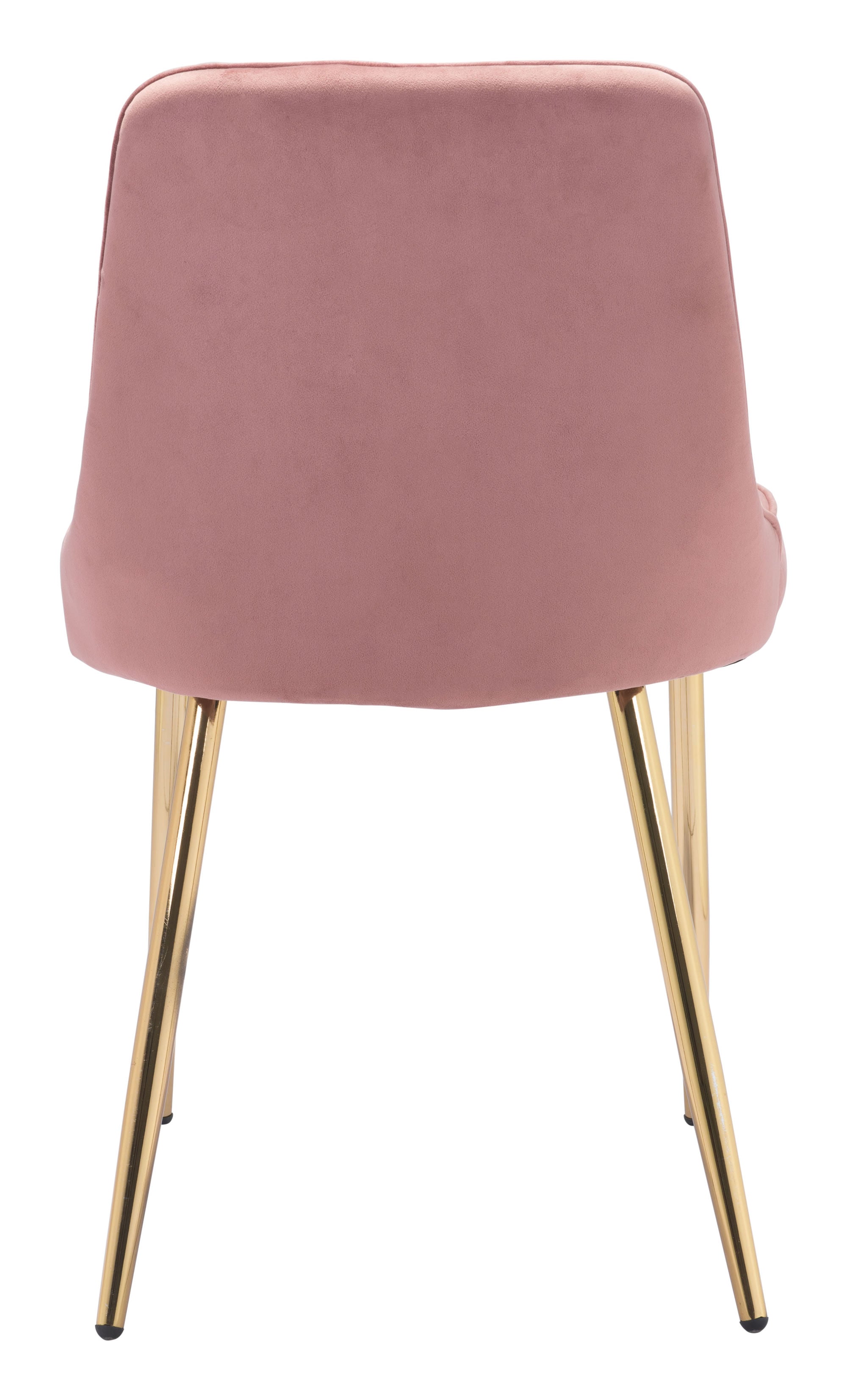 19.7" x 24.2" x 33.5" Pink Velvet Steel Dining Chair