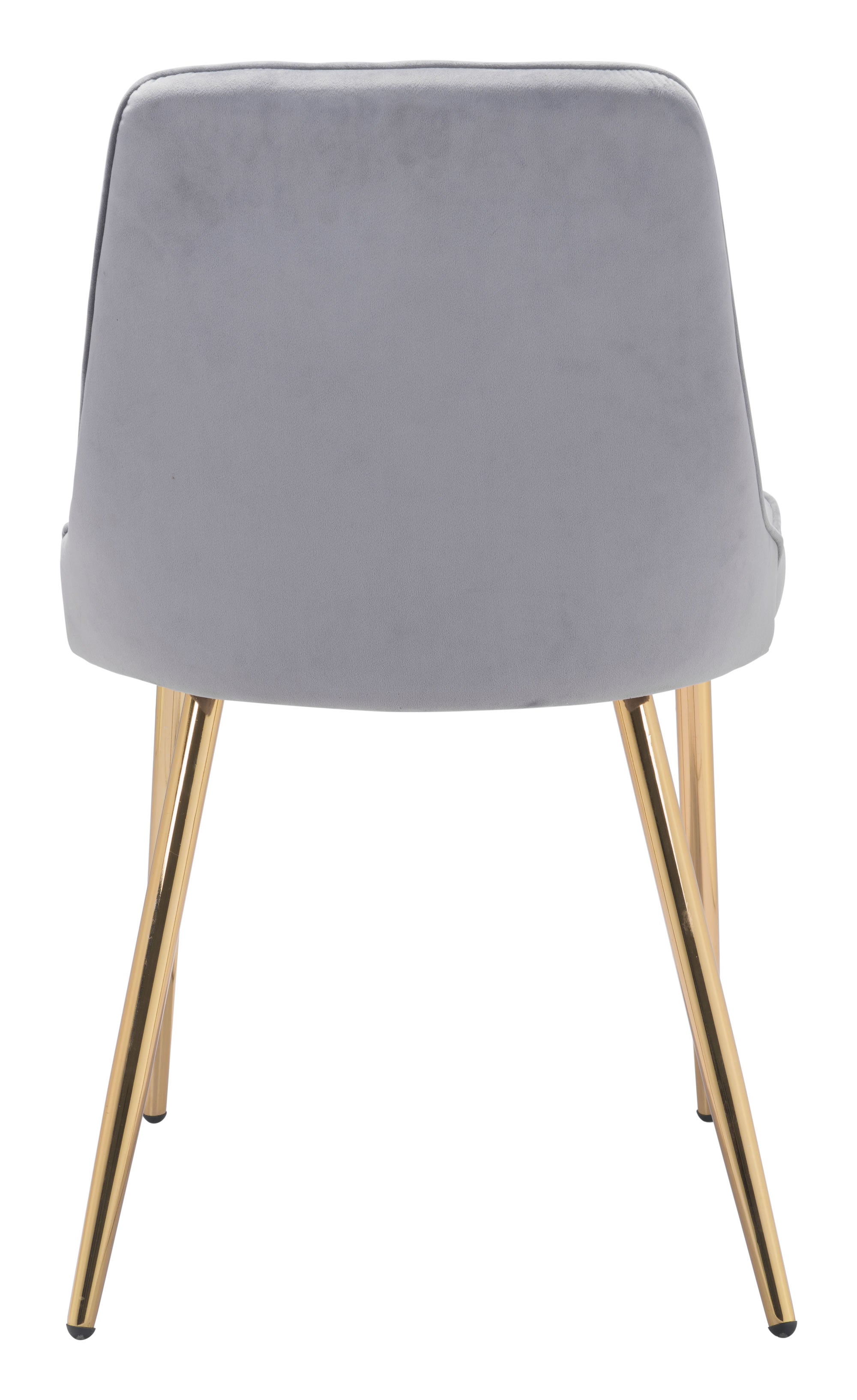 19.7" x 24.2" x 33.5" Gray, Velvet, Steel, Dining Chair