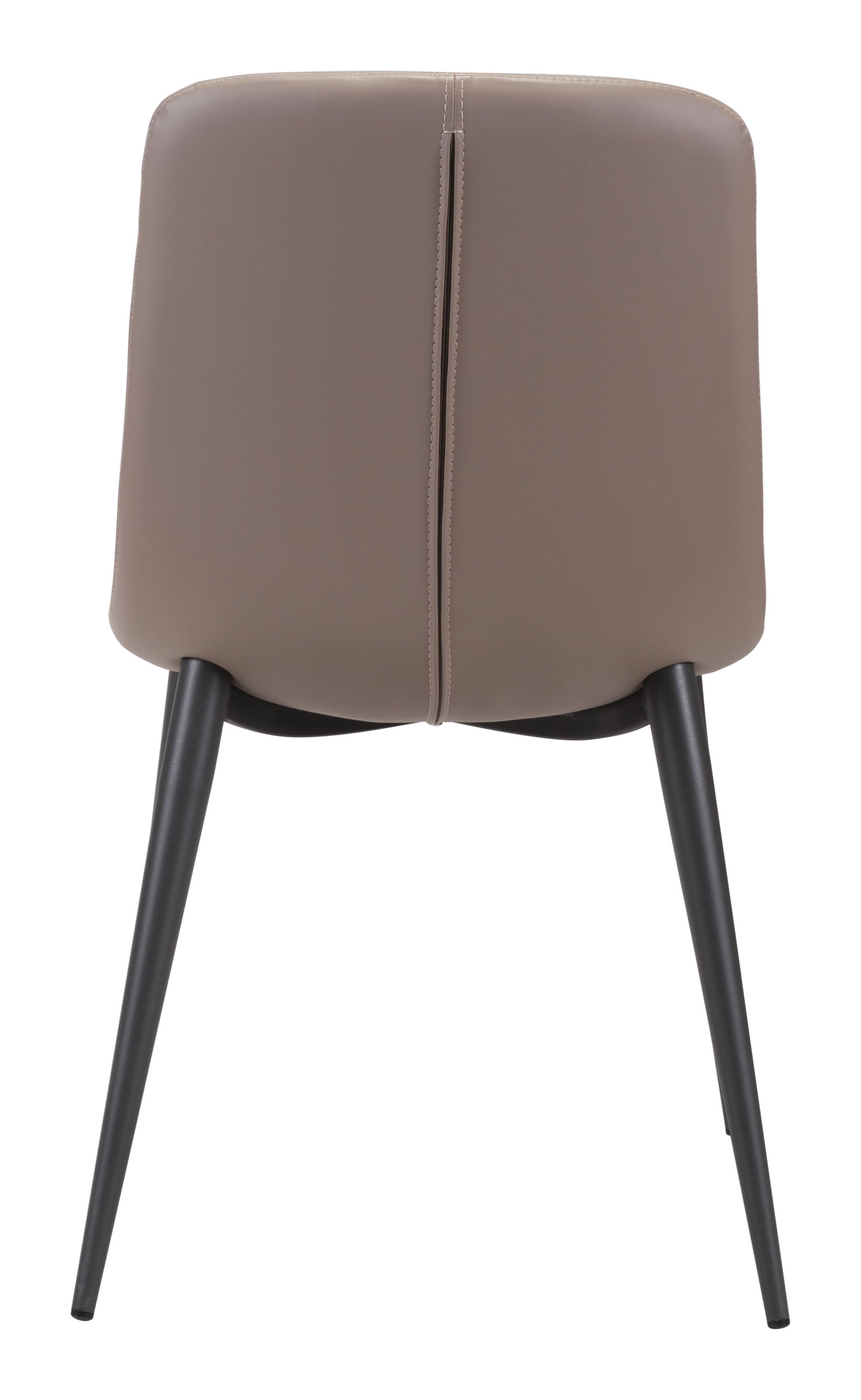 Faux Leather Tufted Taupe Side Chairs Set of 2