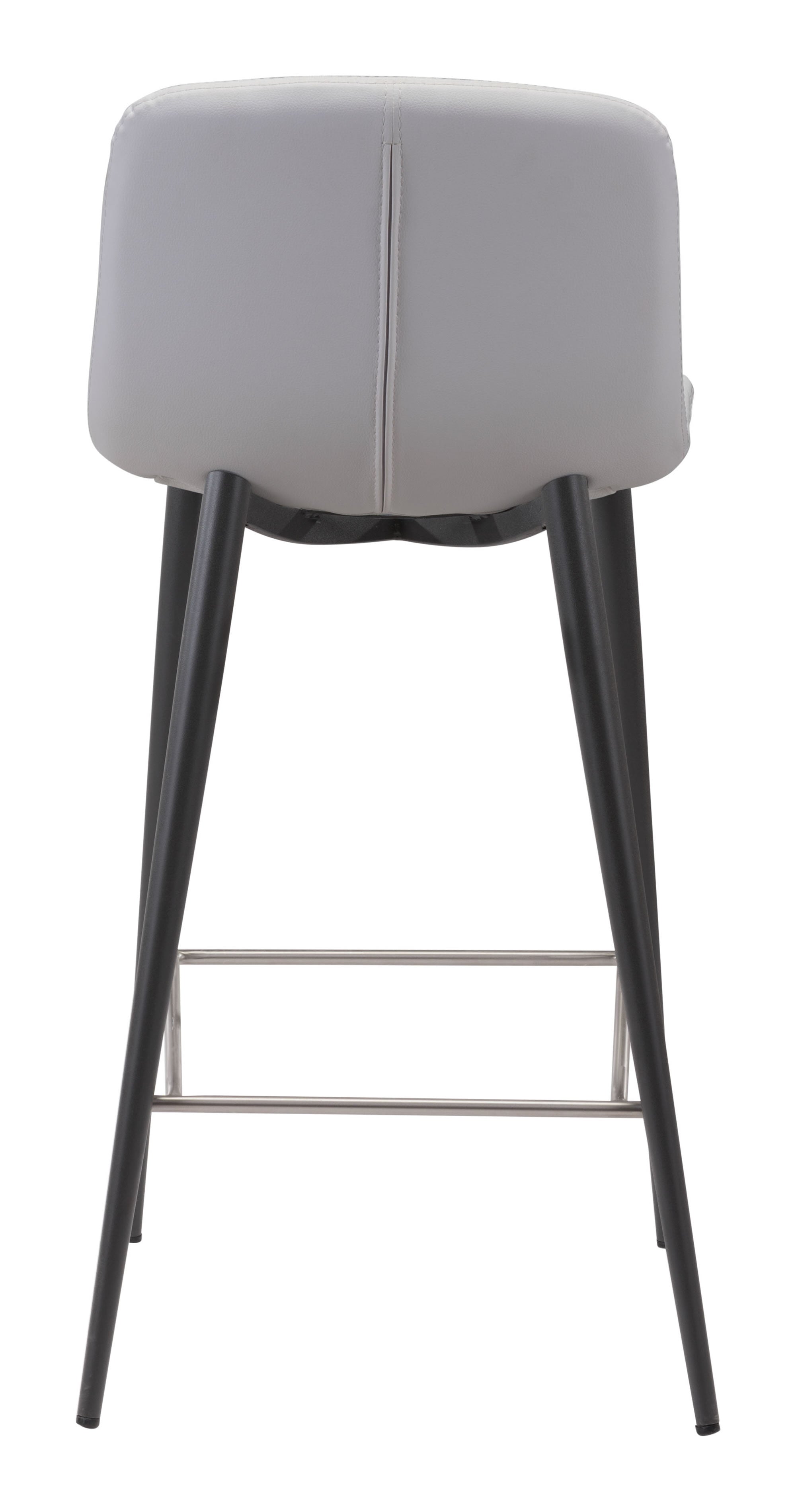17.3" x 20.7" x 36.2" White, Leatherette, Stainless Steel, Counter Chair - Set of 2