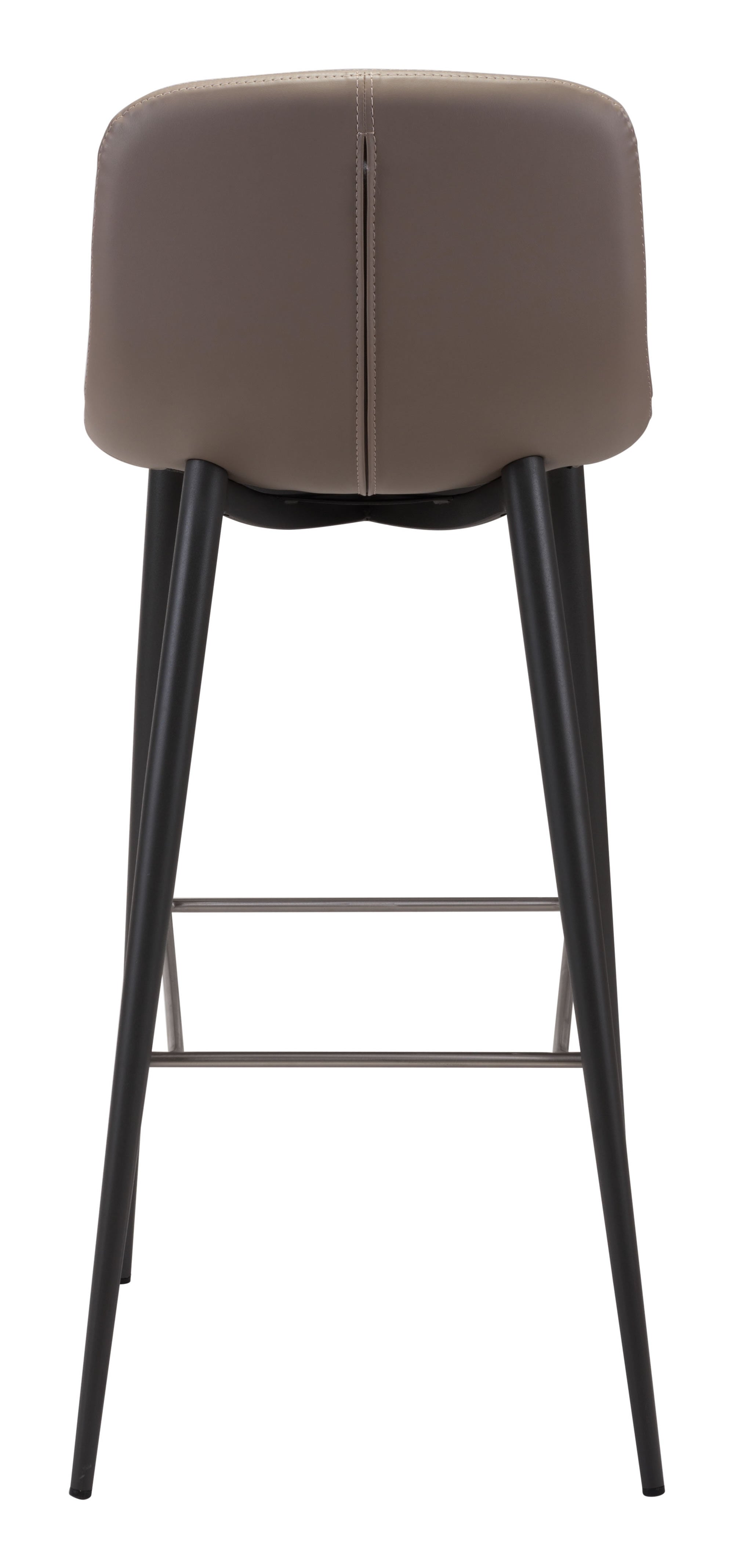 17.3" x 20.7" x 40.2" Taupe, Leatherette, Stainless Steel, Bar Chair - Set of 2