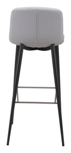 17.3" x 20.7" x 40.2" White, Leatherette, Stainless Steel, Bar Chair - Set of 2