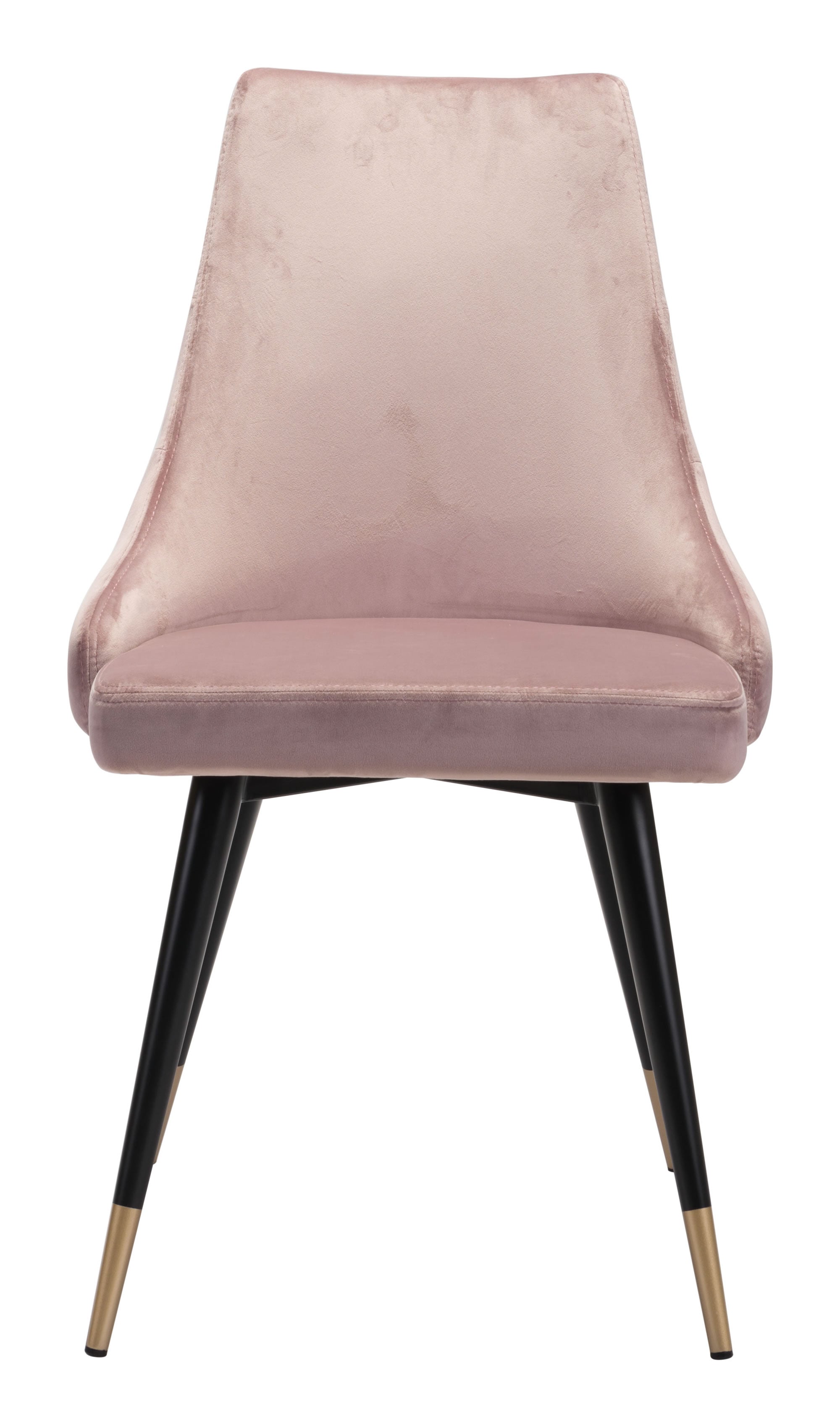 Fashionable Rose Pink Velvet Dining or Side Chairs - Set of 2