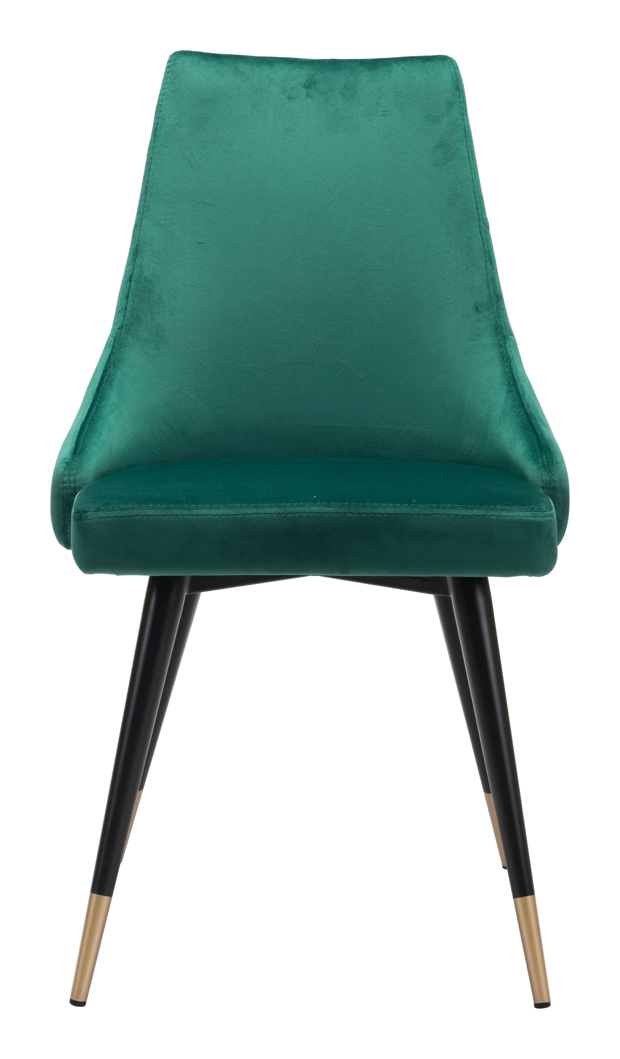 Fashionable Emerald Green Velvet Dining or Side Chair - Set of 2