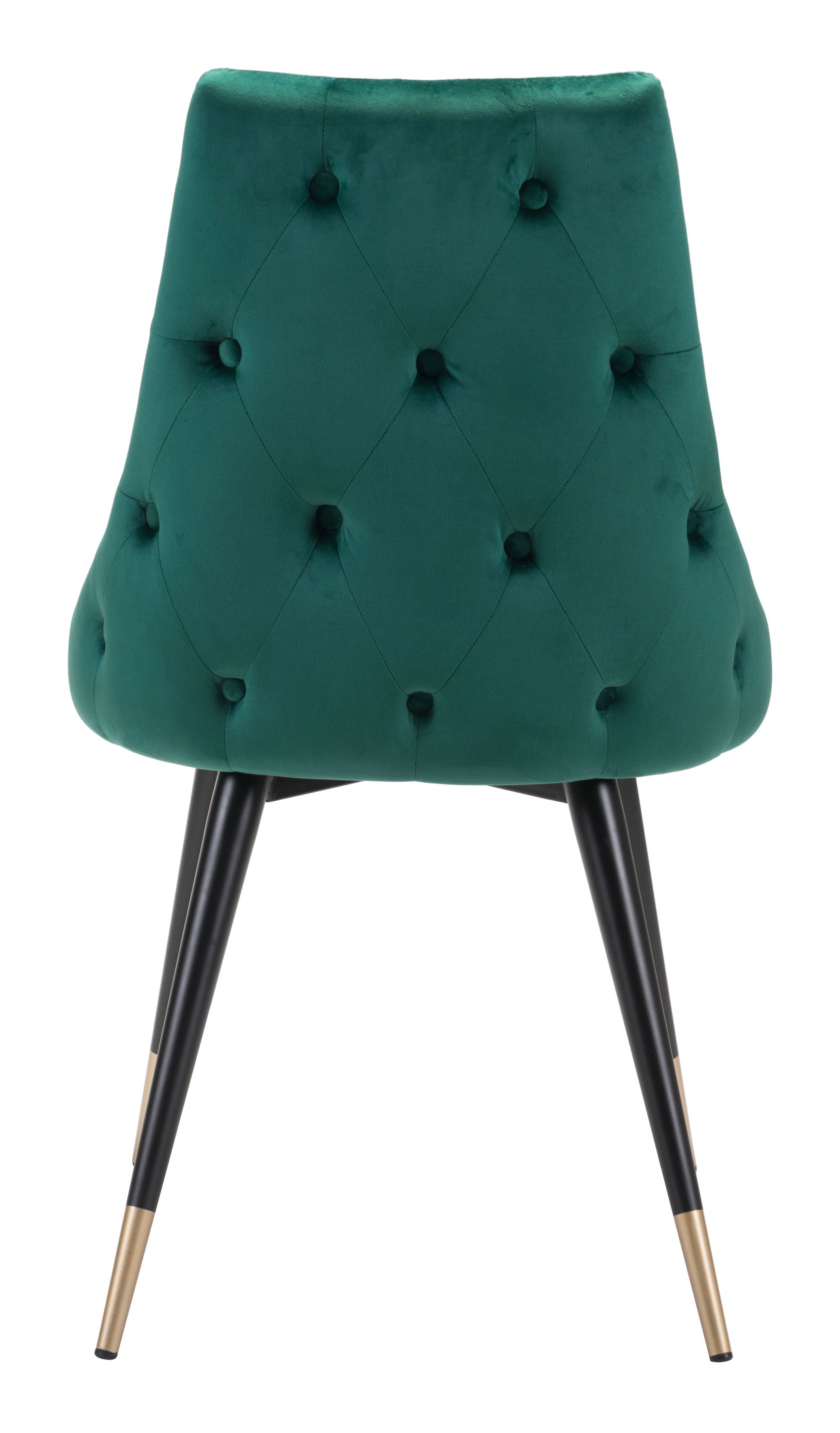 Fashionable Emerald Green Velvet Dining or Side Chair - Set of 2