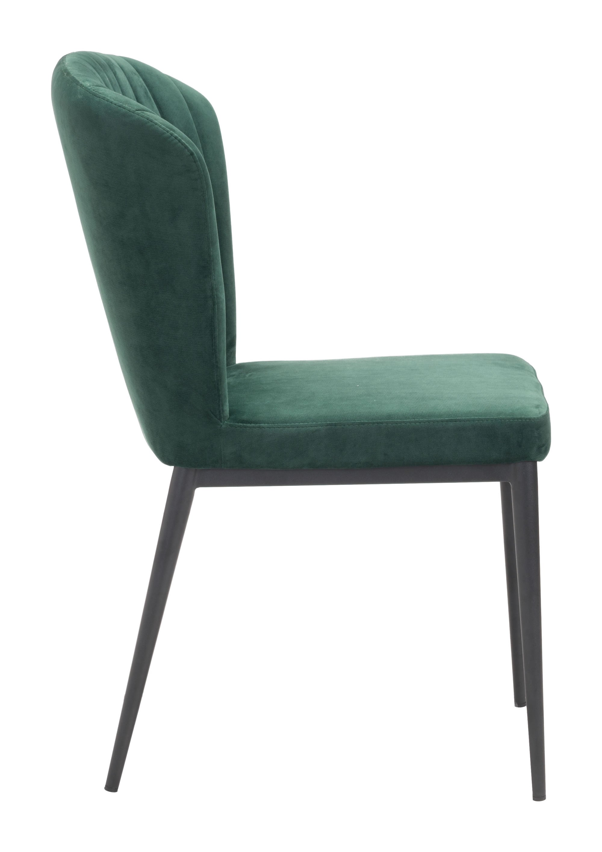 22.4" x 23.6" x 33.9" Green, Velvet, Stainless Steel, Dining Chair - Set of 2