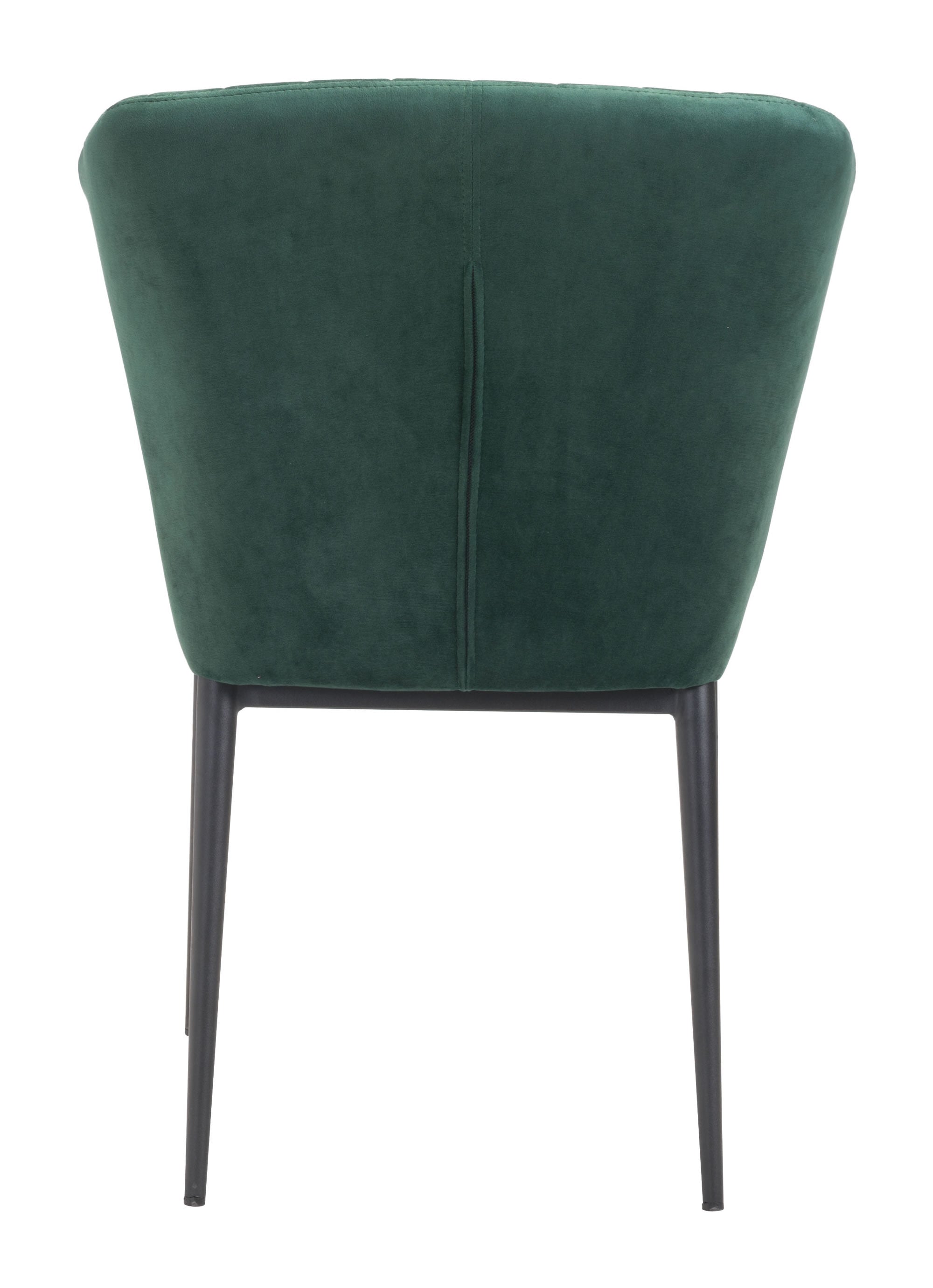 22.4" x 23.6" x 33.9" Green, Velvet, Stainless Steel, Dining Chair - Set of 2
