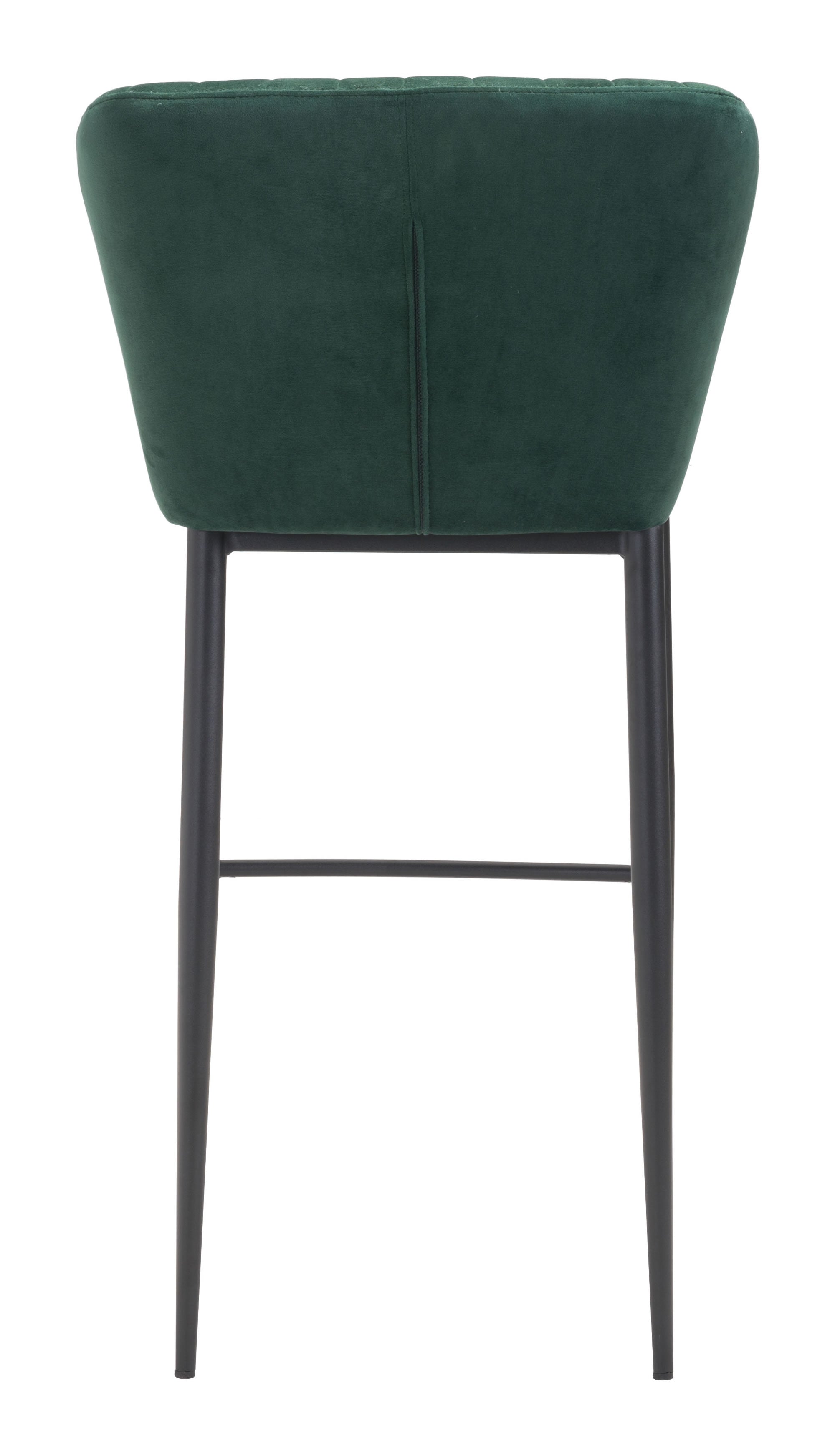 20.9" x 21.9" x 41.3" Green, Velvet, Stainless Steel, Bar Chair - Set of 2