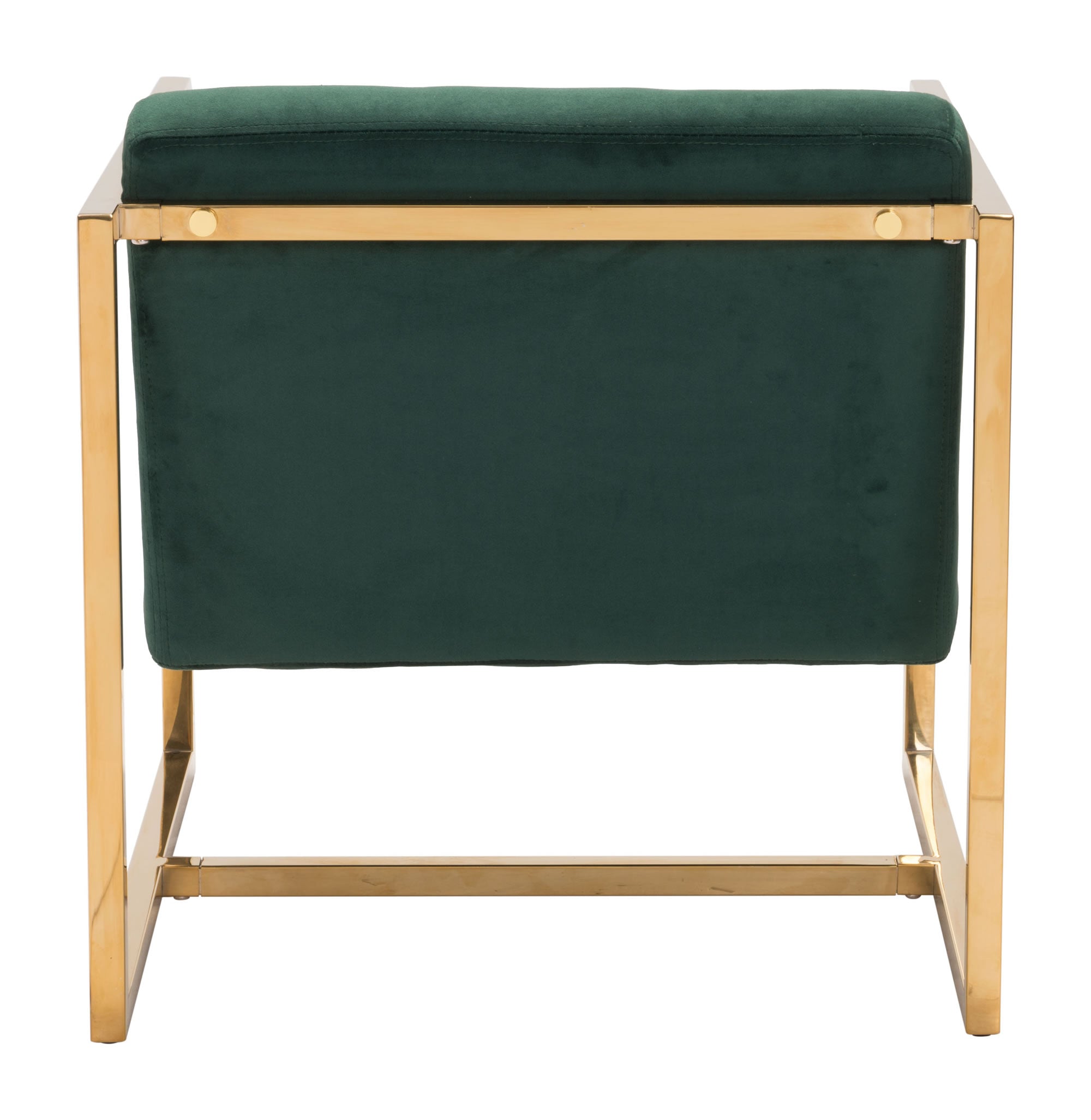 24.8" x 28.3" x 25.8" Green Velvet Chromed Steel Arm Chair