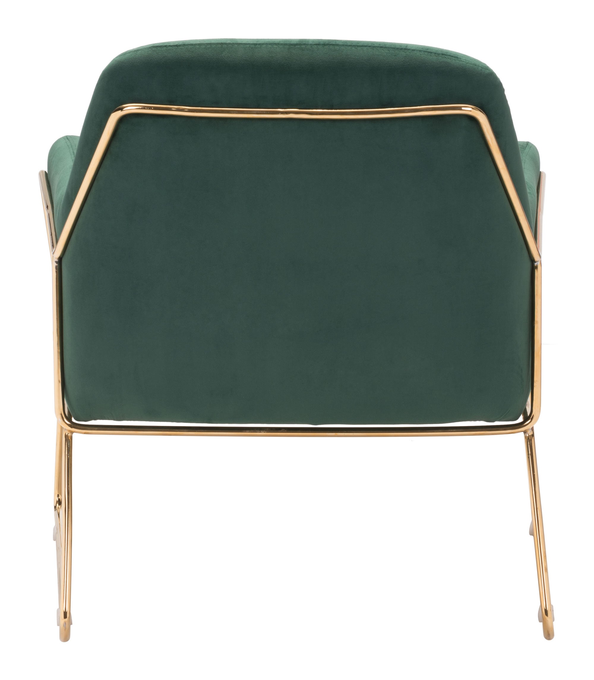 29.9" x 30.3" x 31.7" Green Velvet Chromed Steel Arm Chair