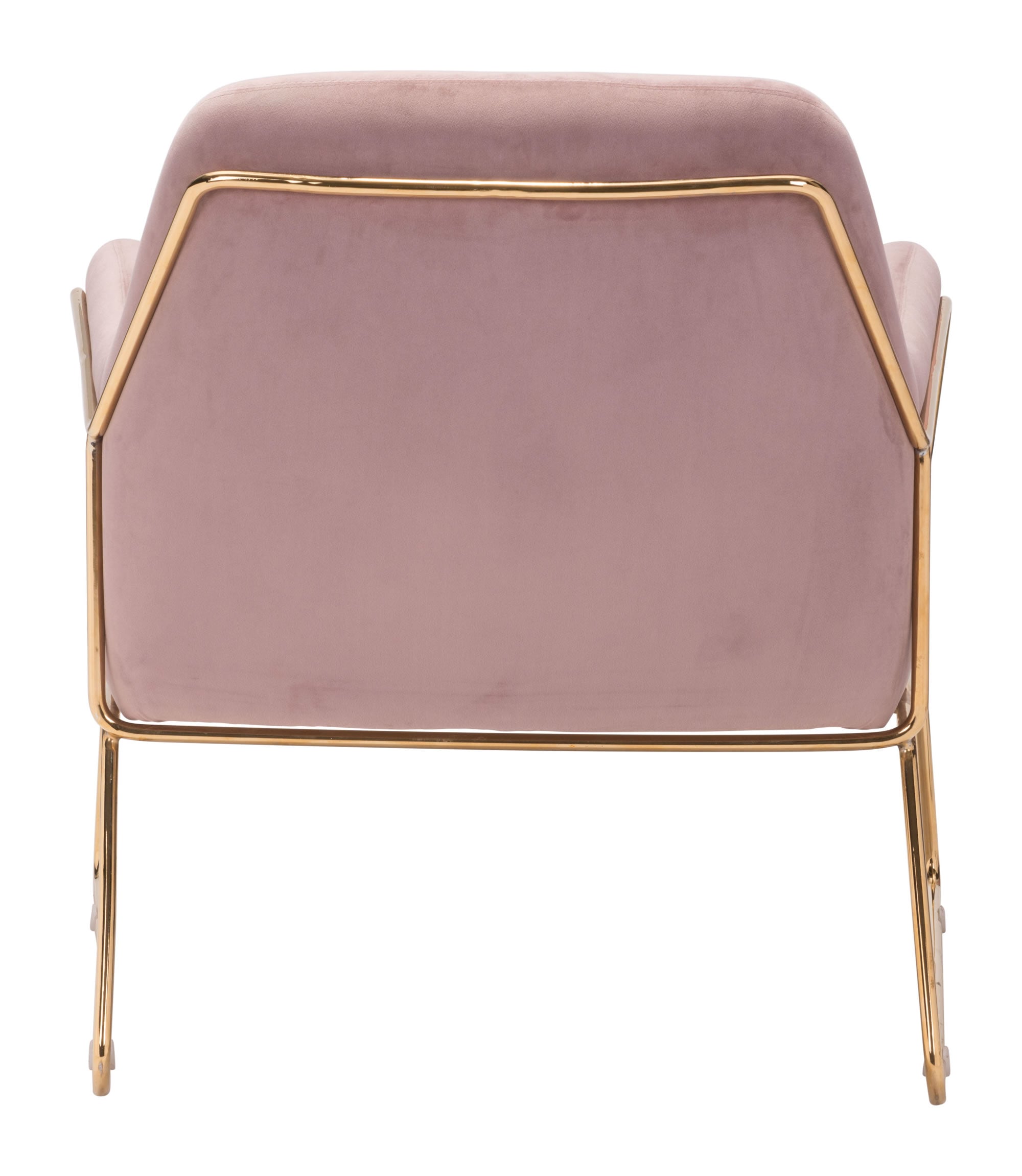 29.9" x 30.3" x 31.7" Pink Velvet Chromed Steel Arm Chair